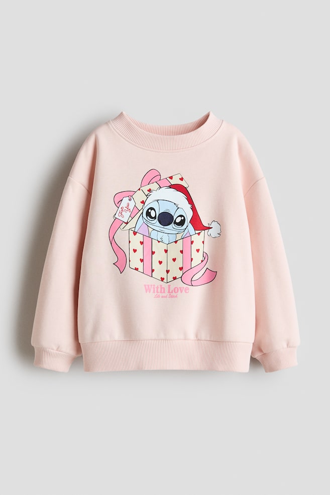 Felpa con motivo stampato - Rosa chiaro/Lilo & Stitch/Grigio chiaro mél./Peppa Pig/Crema/Hello Kitty - 1