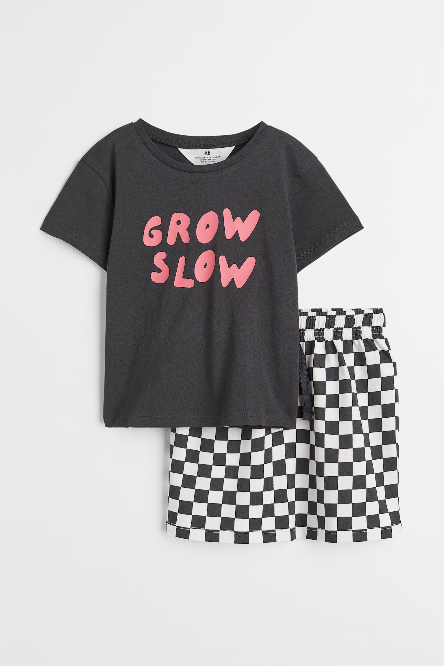 2-piece cotton jersey set - Dark grey/Grow Slow - 1