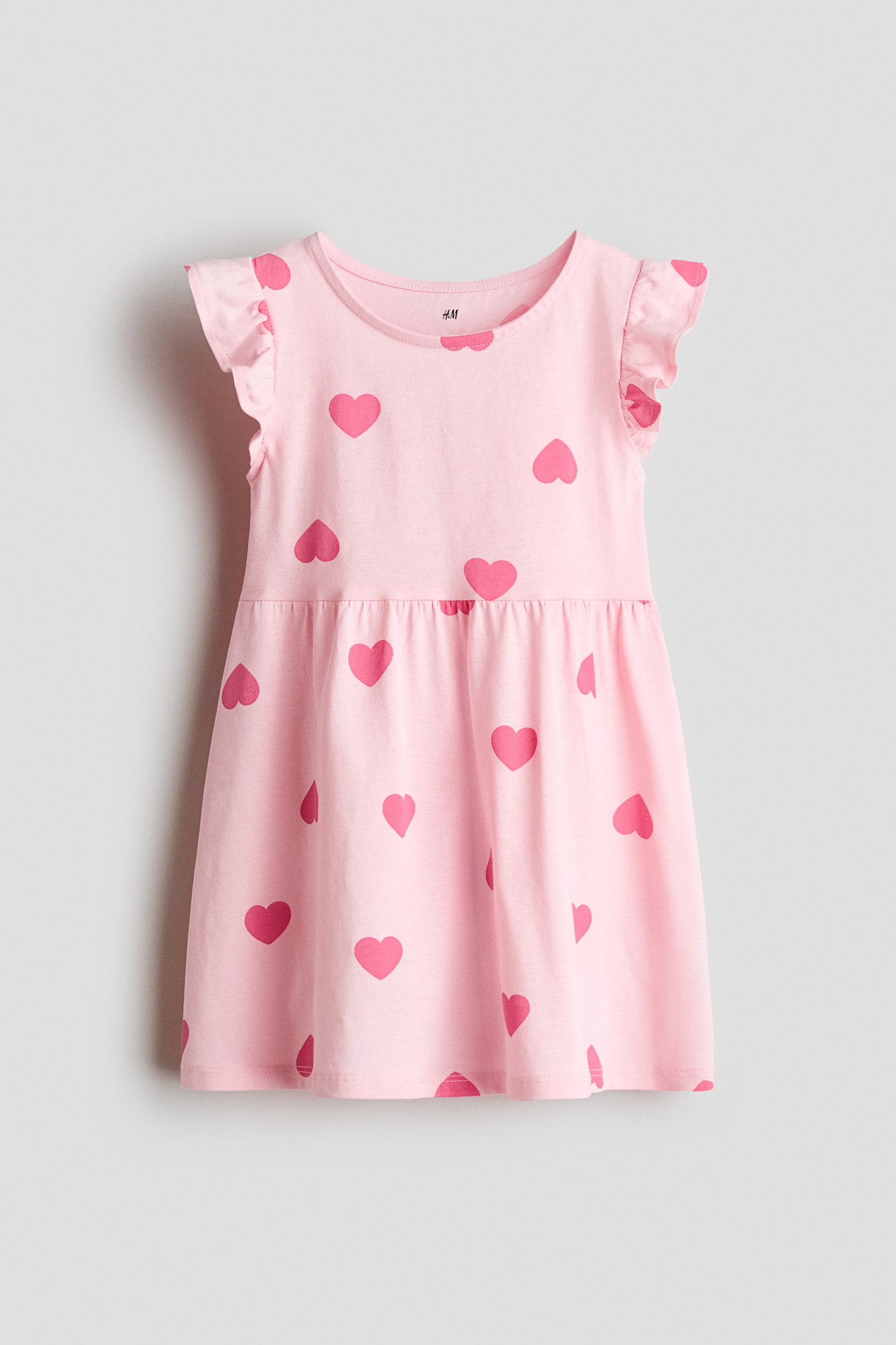 Cotton jersey dress - Pink/Hearts