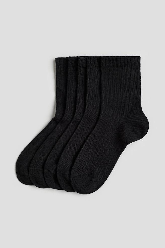 5-pack school socks - Black - 1
