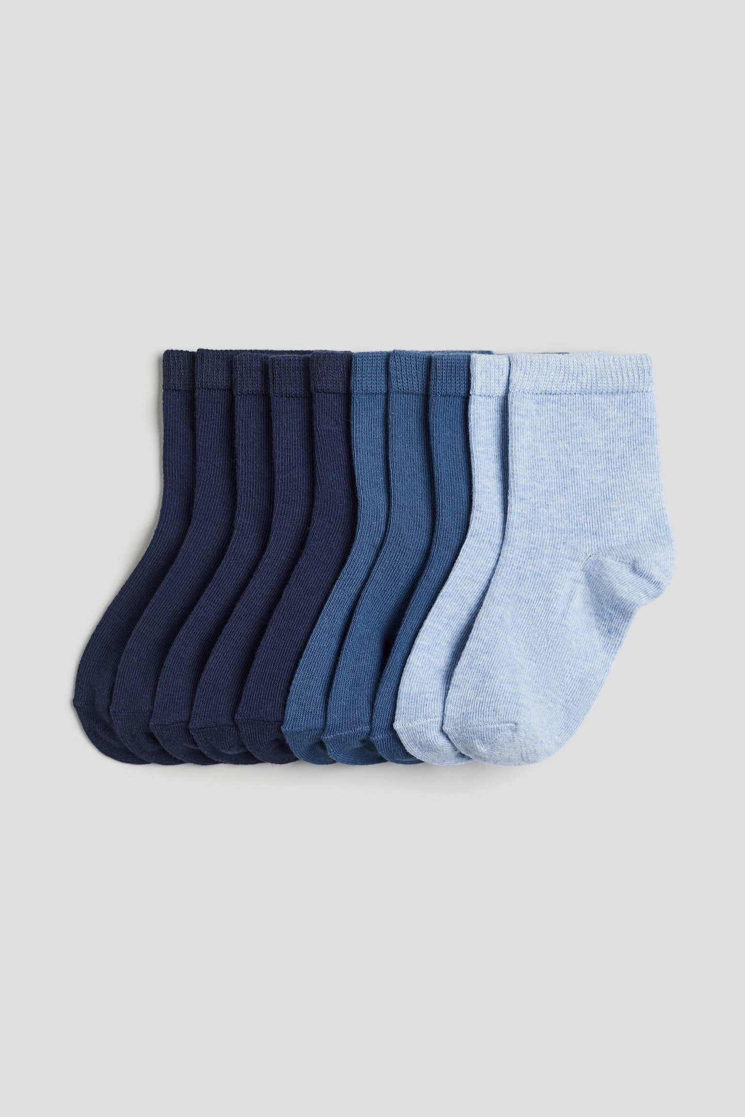 10-pack Socks - Navy blue/Blue/Grey/Beige/White/Grey marle/Black/Black/Bright blue/Pigeon blue - 3