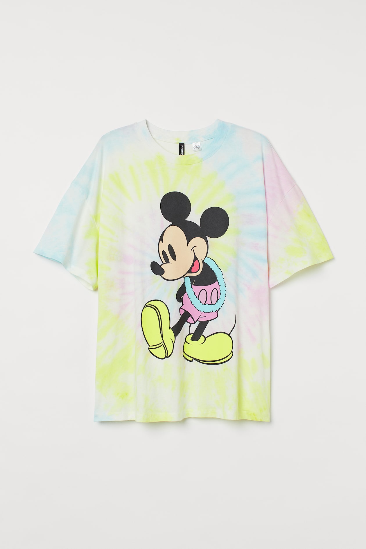 H&M+ Printed T-shirt - Round Neck - Short sleeve - Yellow/Mickey Mouse ...