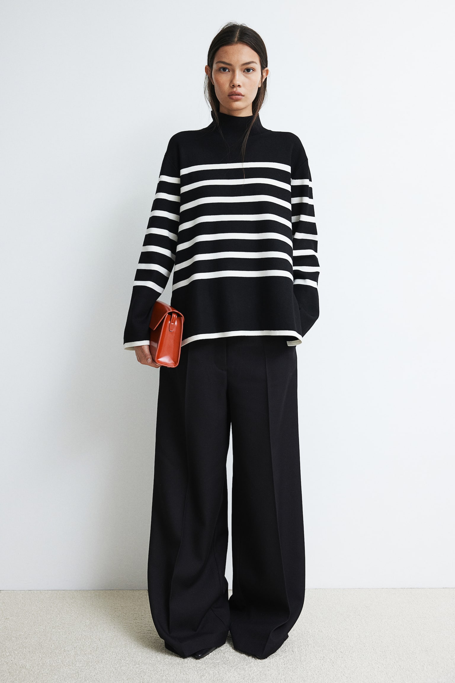 Turtleneck jumper - Black/Striped/White/Striped/Grey marl/Striped/Navy blue/Striped/White/Beige striped/Navy blue/Cream striped/Cream/Striped/Black/Striped - 1