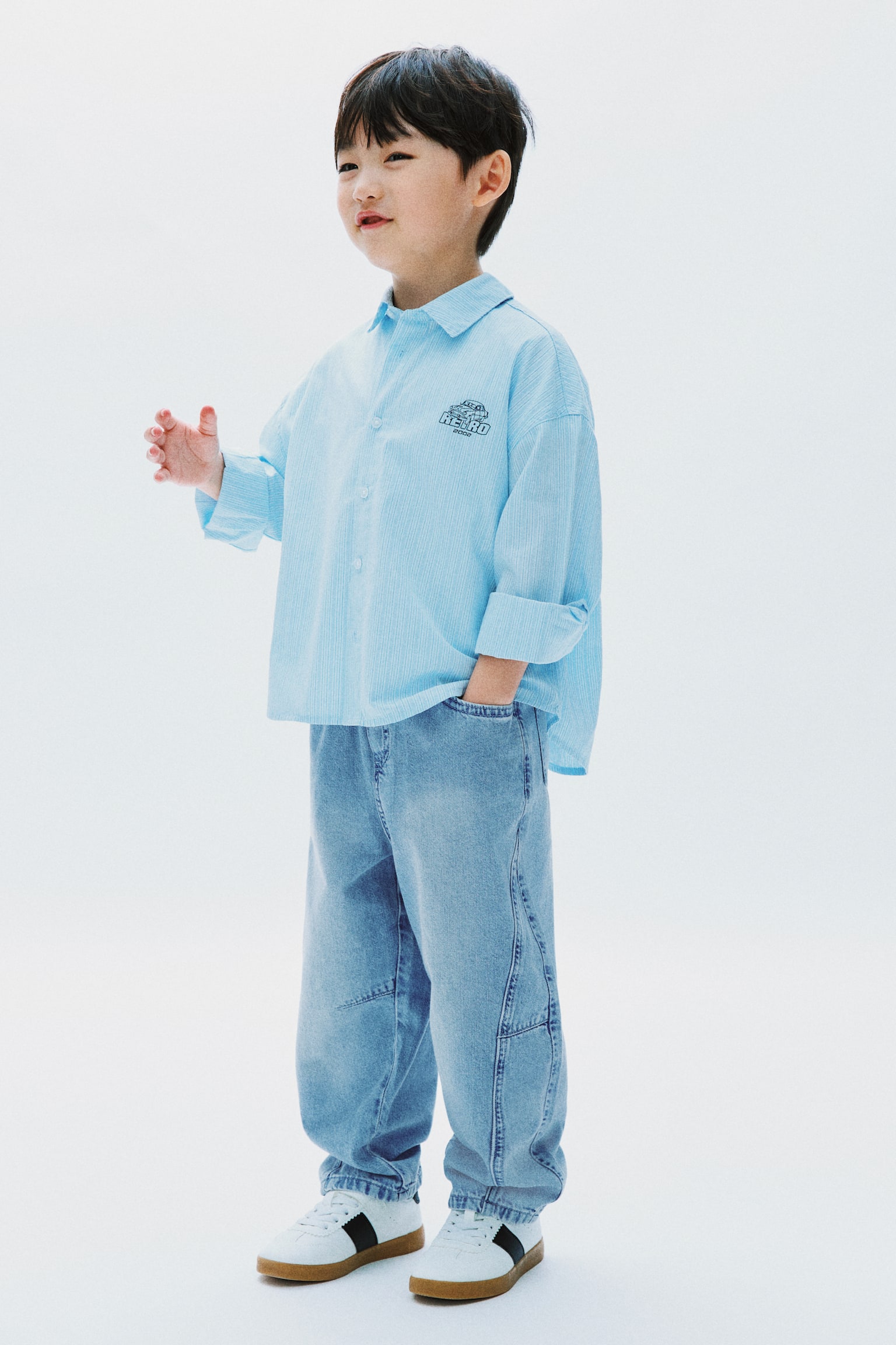 배럴 레그 데님 조거 팬츠 - 5