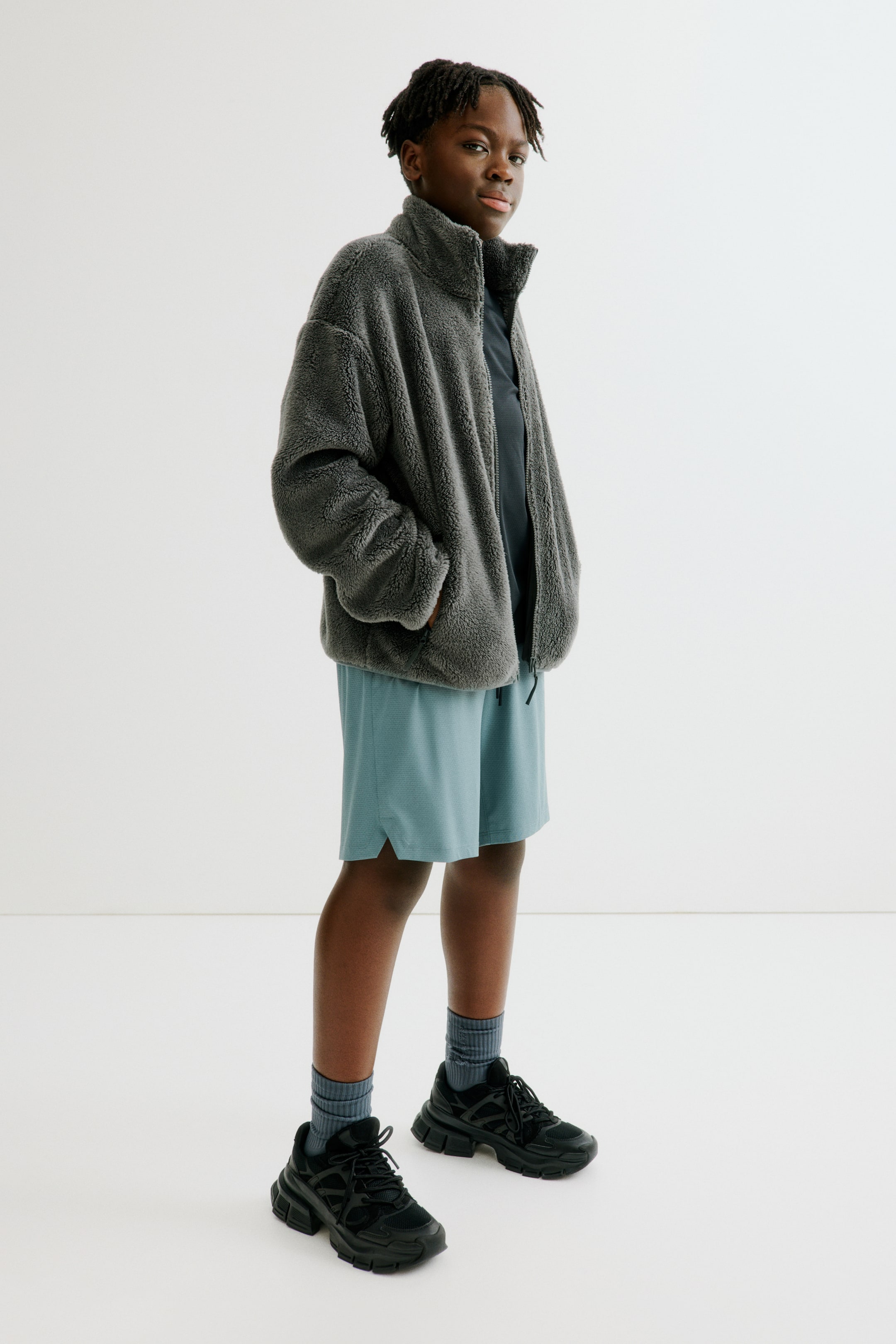 查看大圖: DryMove™ 2件入運動短褲 - 鴨綠色/黑色 - Kids | H&M 1