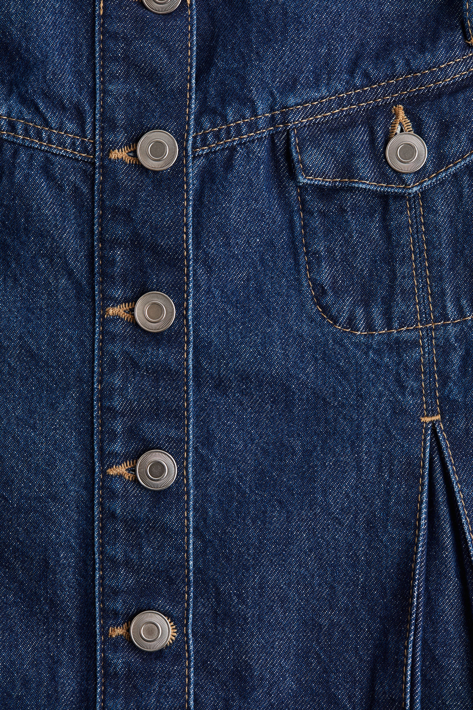 Женская юбка H&M Denim Mini, цвет: Тёмный джинсовый синий — фото 2