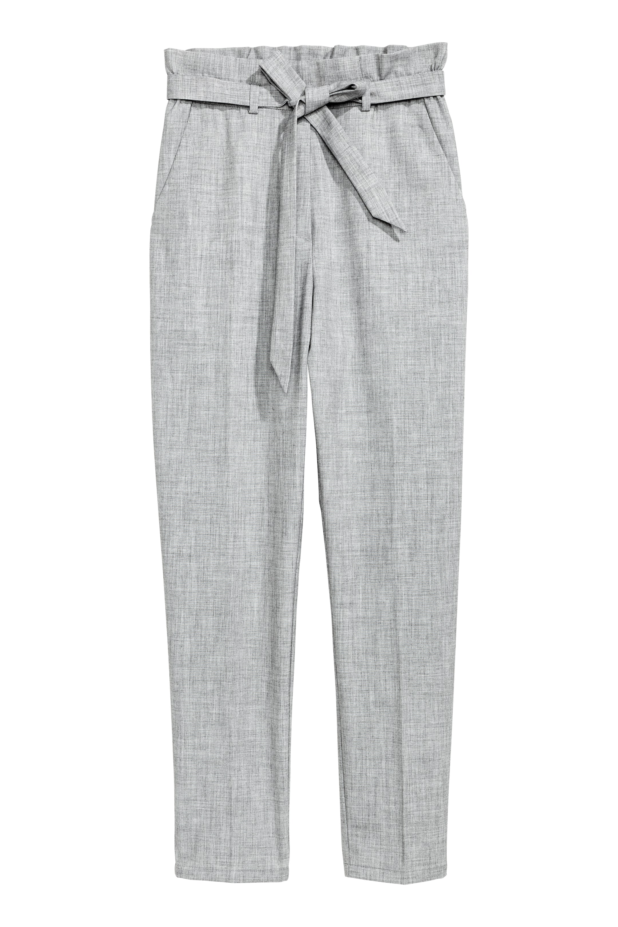 View larger image: Paper bag trousers - Light grey marl - Ladies | H&M GB 1