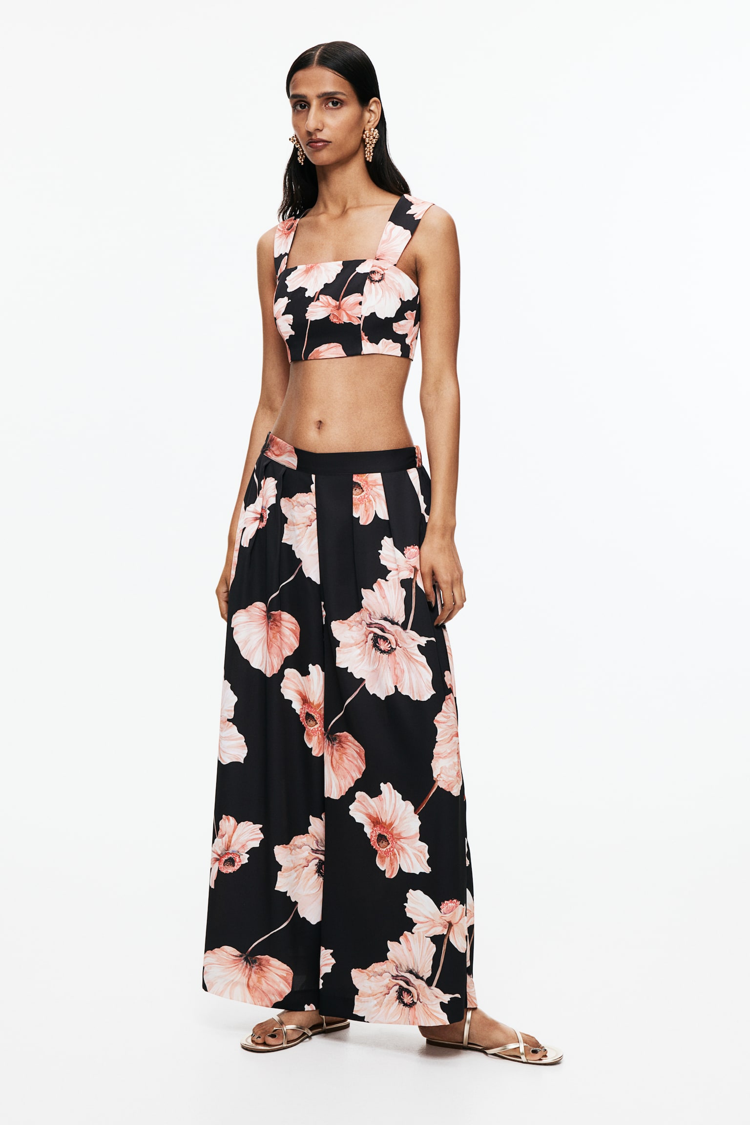 Bralette top - Black/Floral - 7