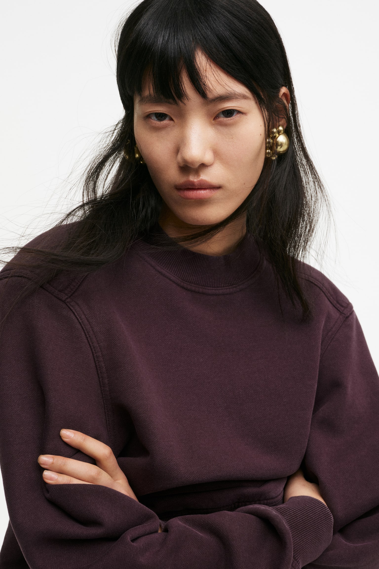 4-piece floral earrings set - Gold-coloured - 1