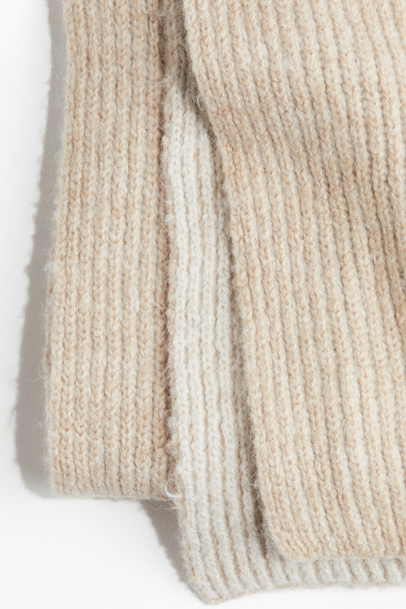 Knitted scarf - Beige/Dark beige - 2