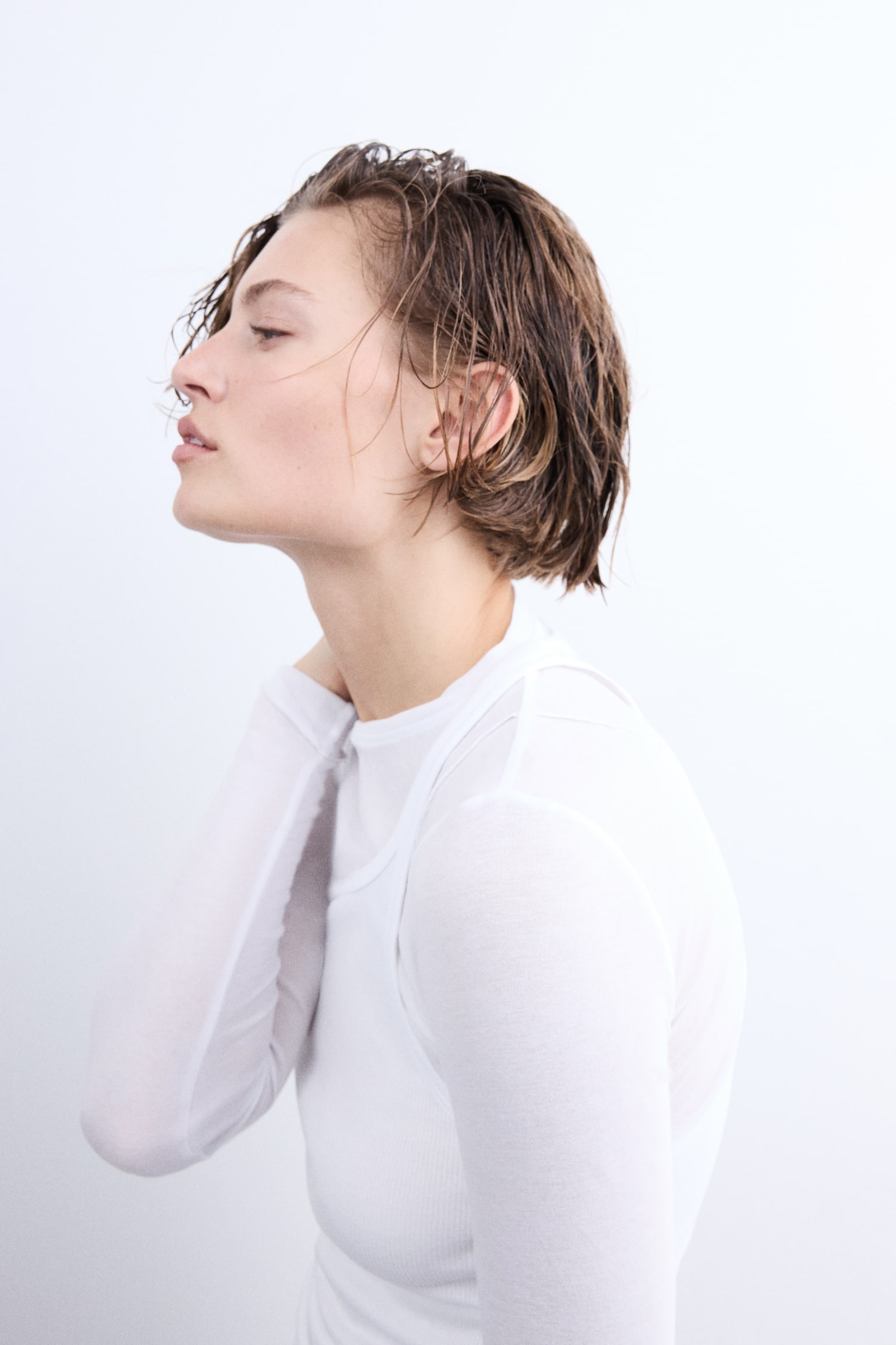 Pima cotton top - White/Mole - 4