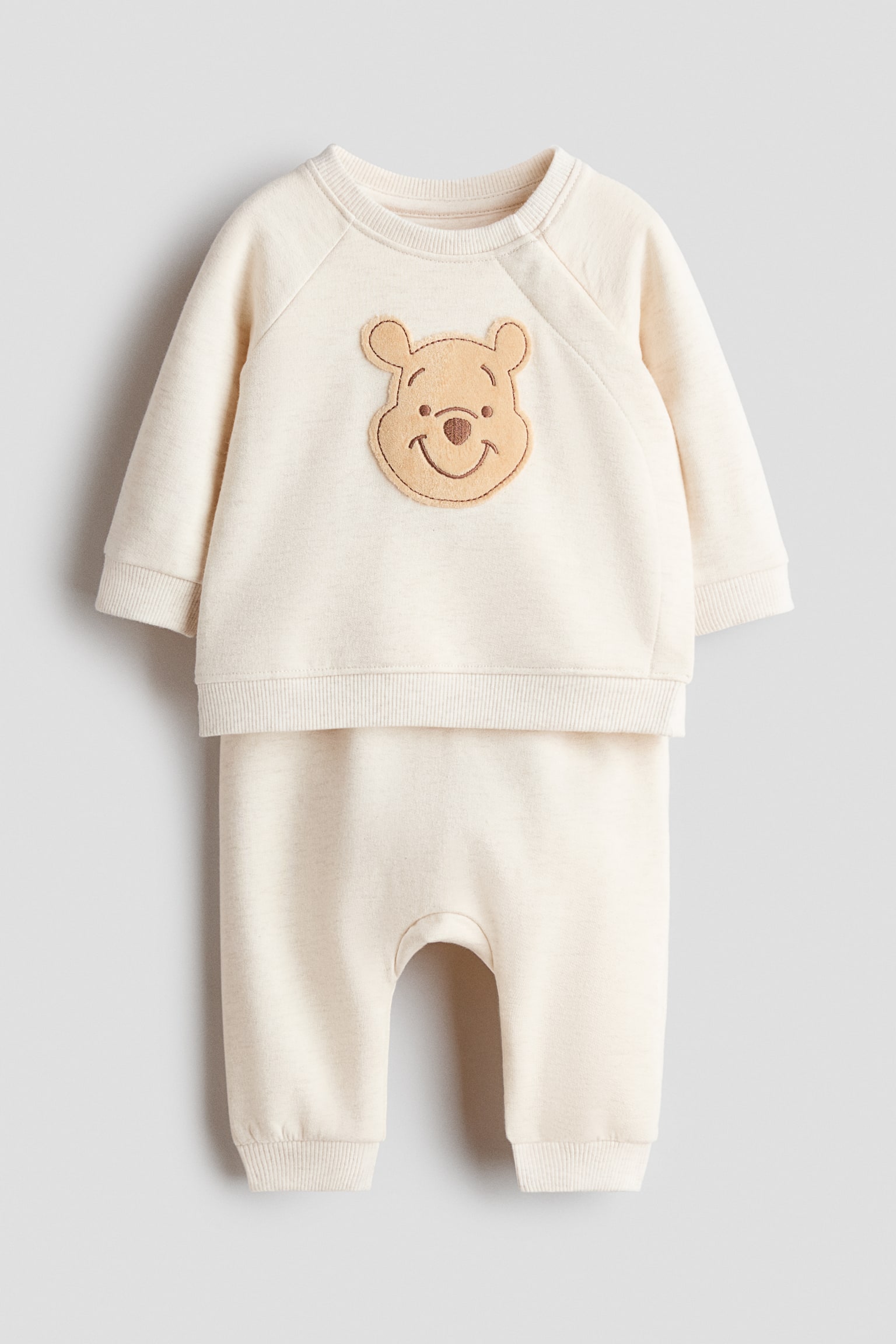 2-piece appliquéd sweatshirt set - Cream/Winnie the Pooh