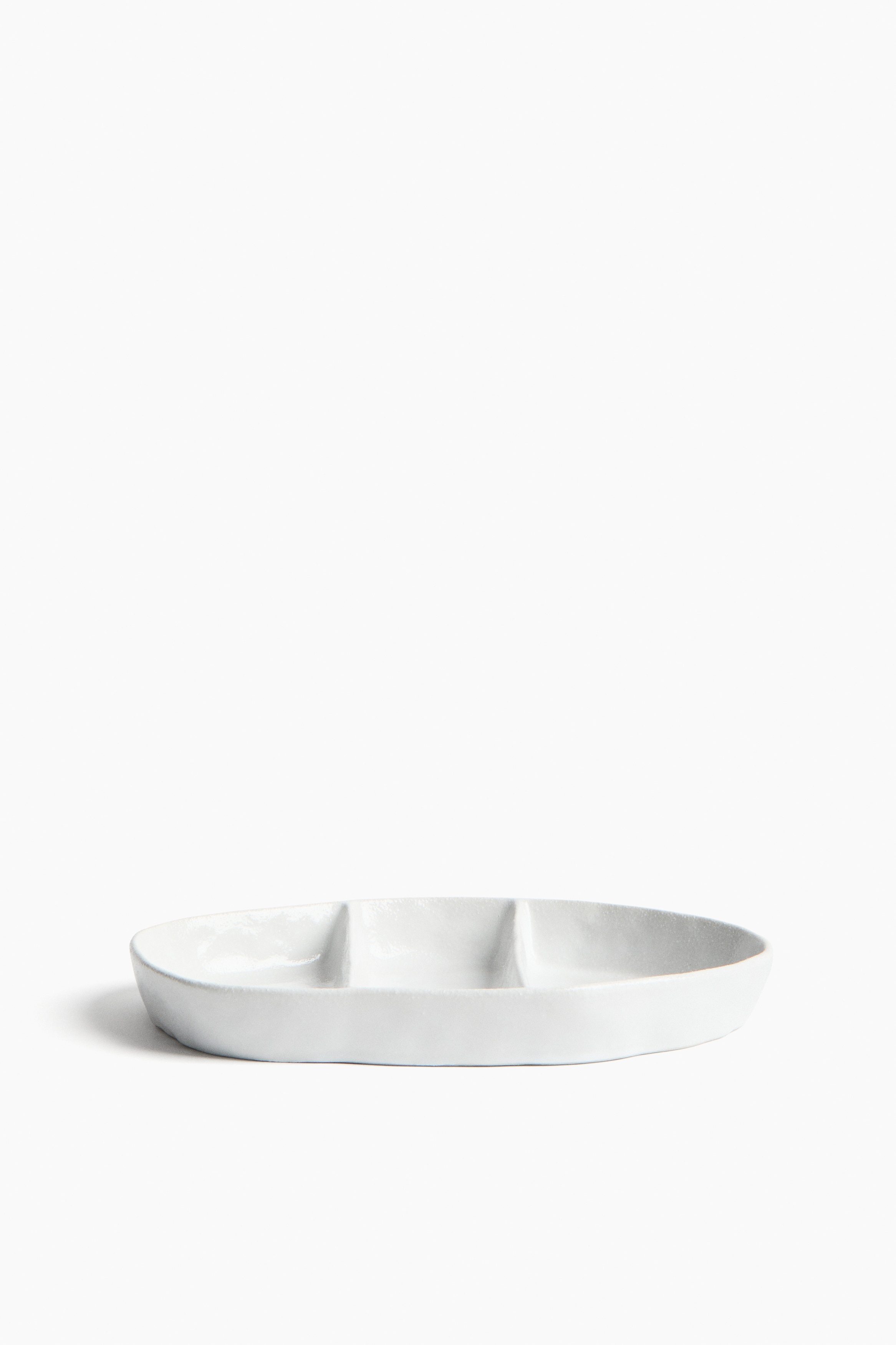 Speckled serving plate - White