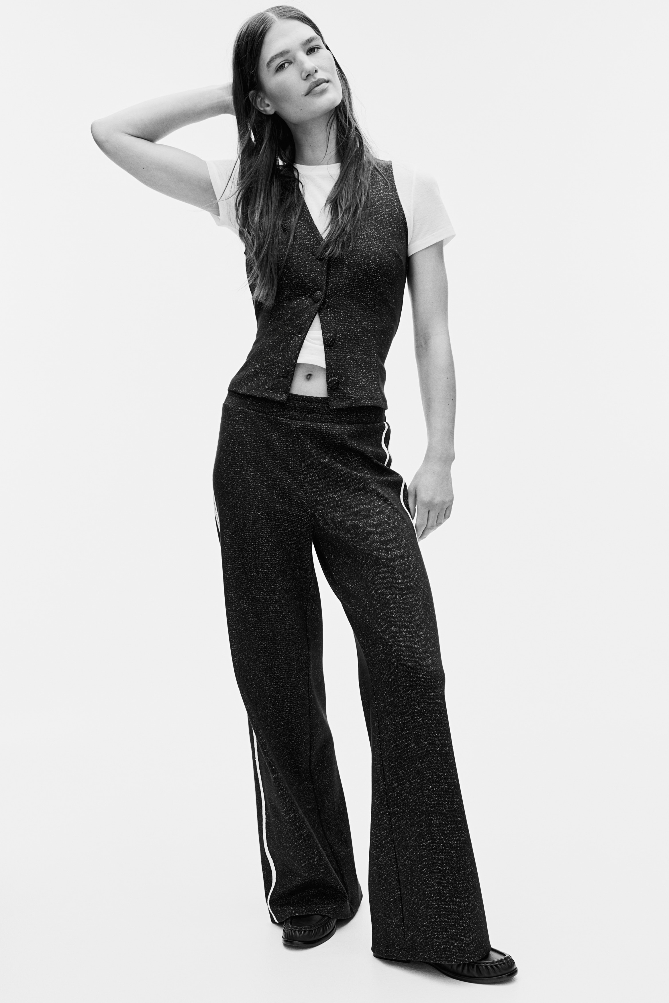Women's Dark blue Lace-Trimmed Jersey Pants | H&M US
