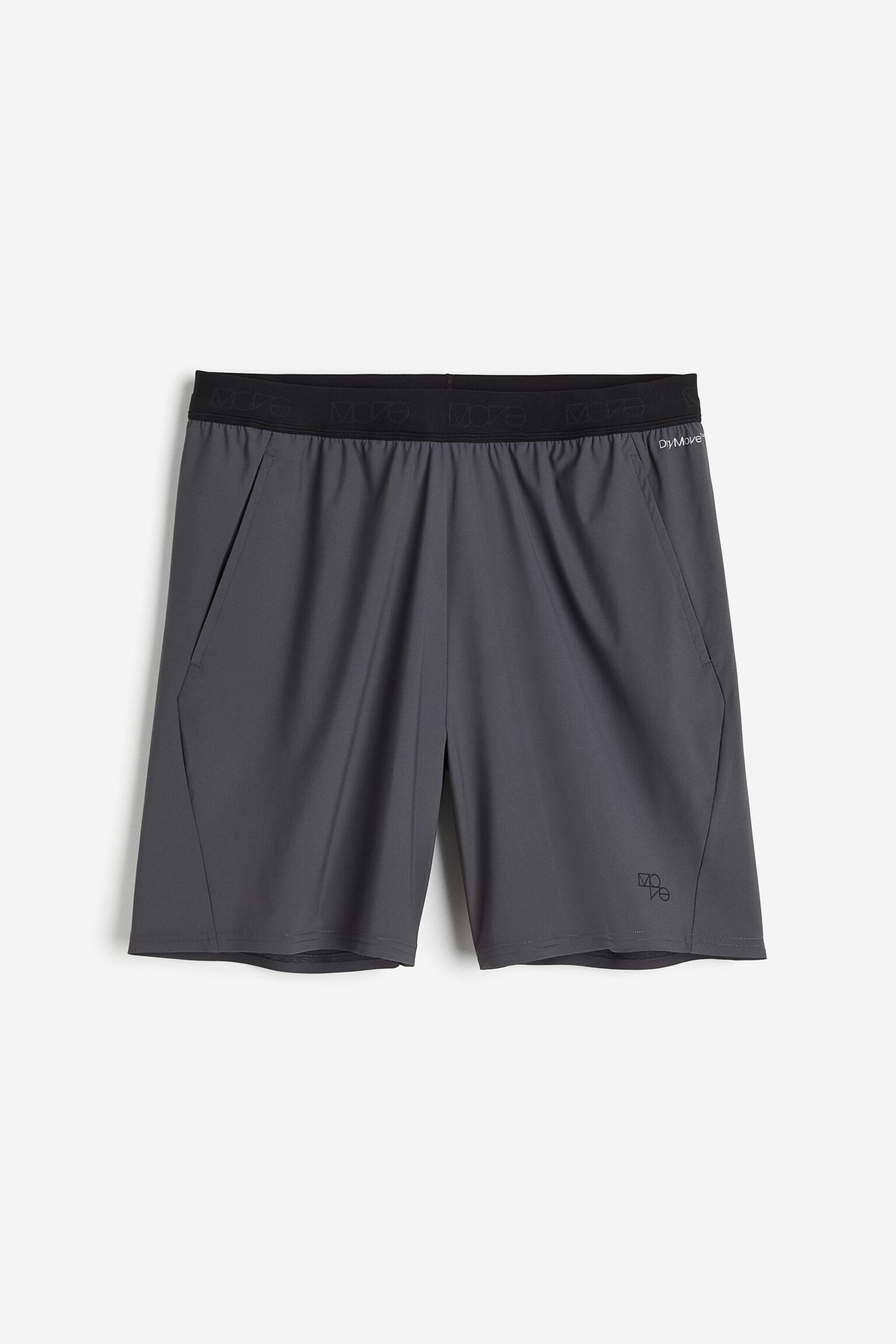 Long Activewear Shorts In DryMove™ - Dark grey/Black - 2