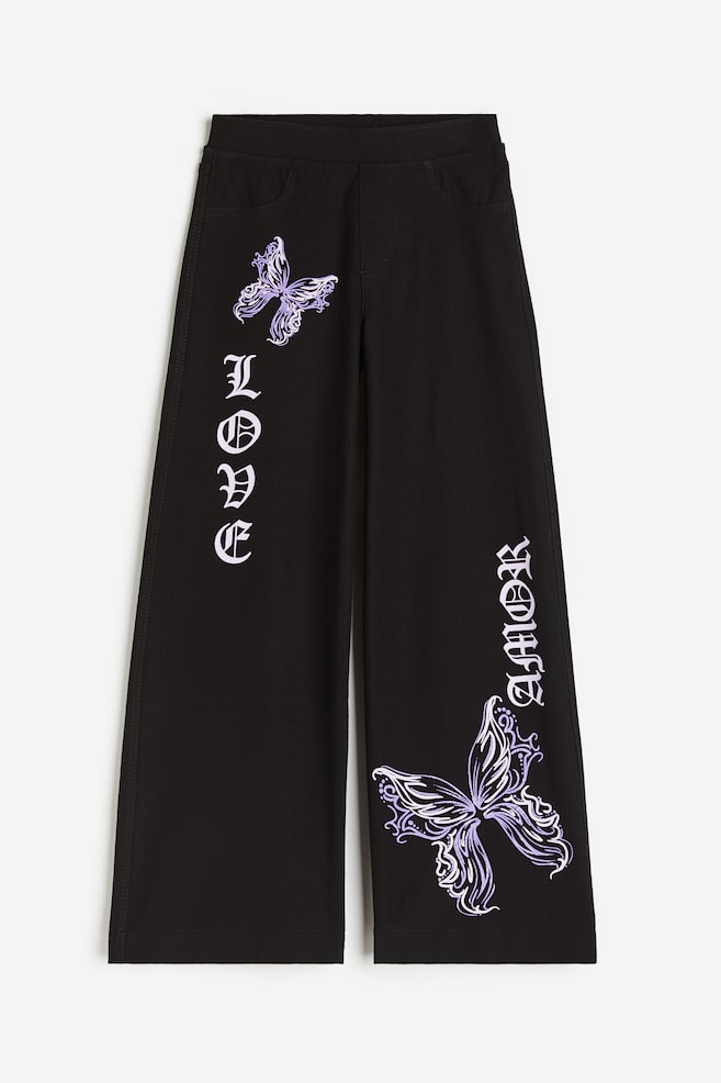 Wide trousers - Black/Butterflies/Light purple/Ombre/Black/Dark blue/dc/dc/dc/dc - 1