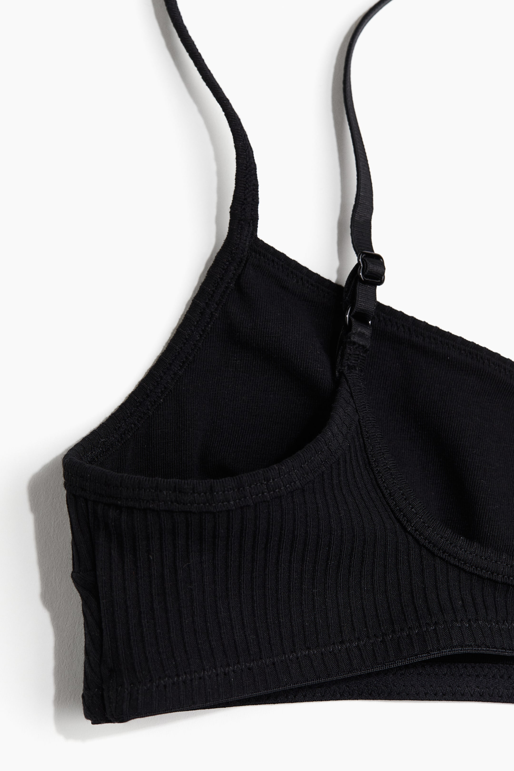 Non-padded soft cotton bra - Black - Ladies | H&M GB