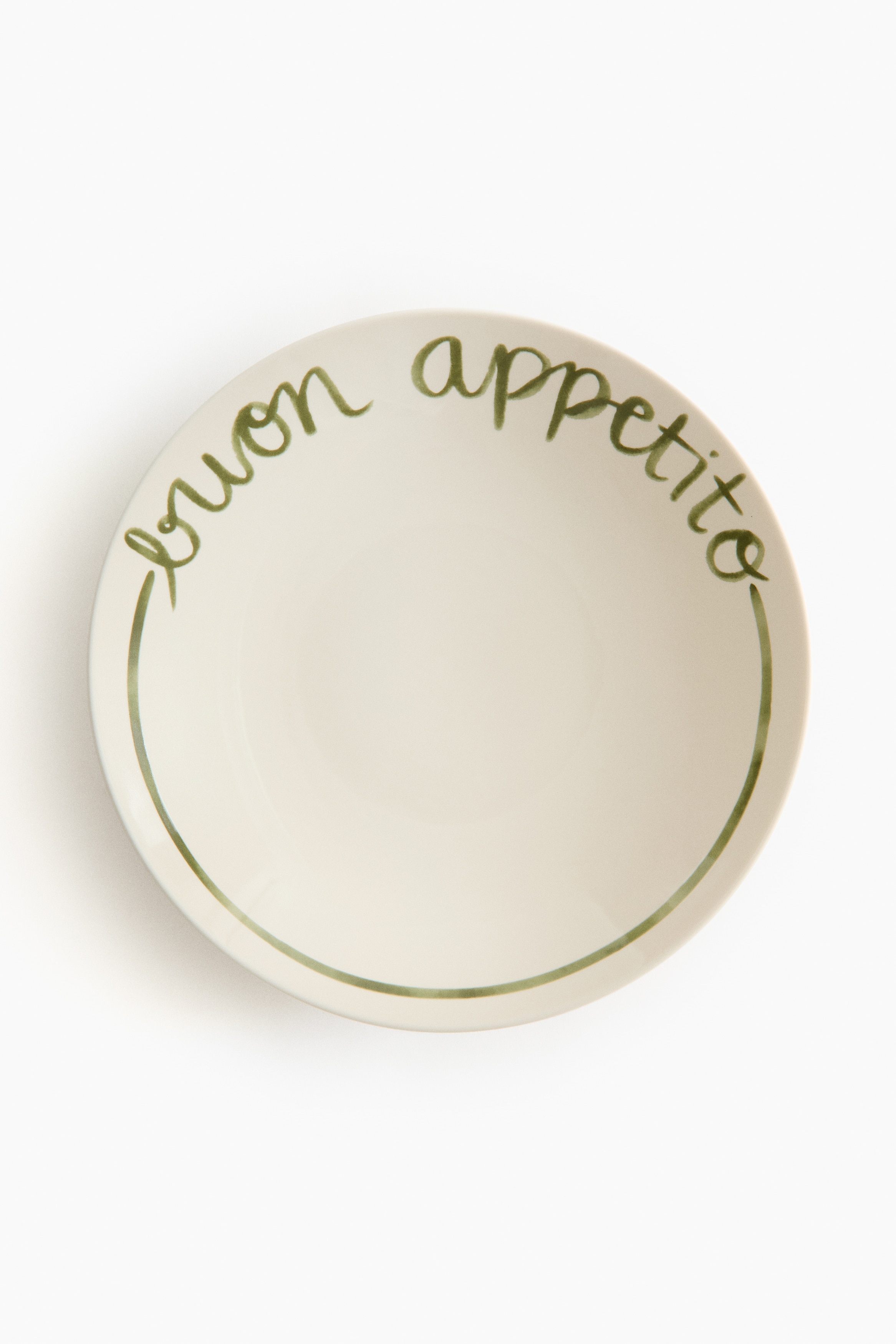 Porcelain serving bowl - White/Green