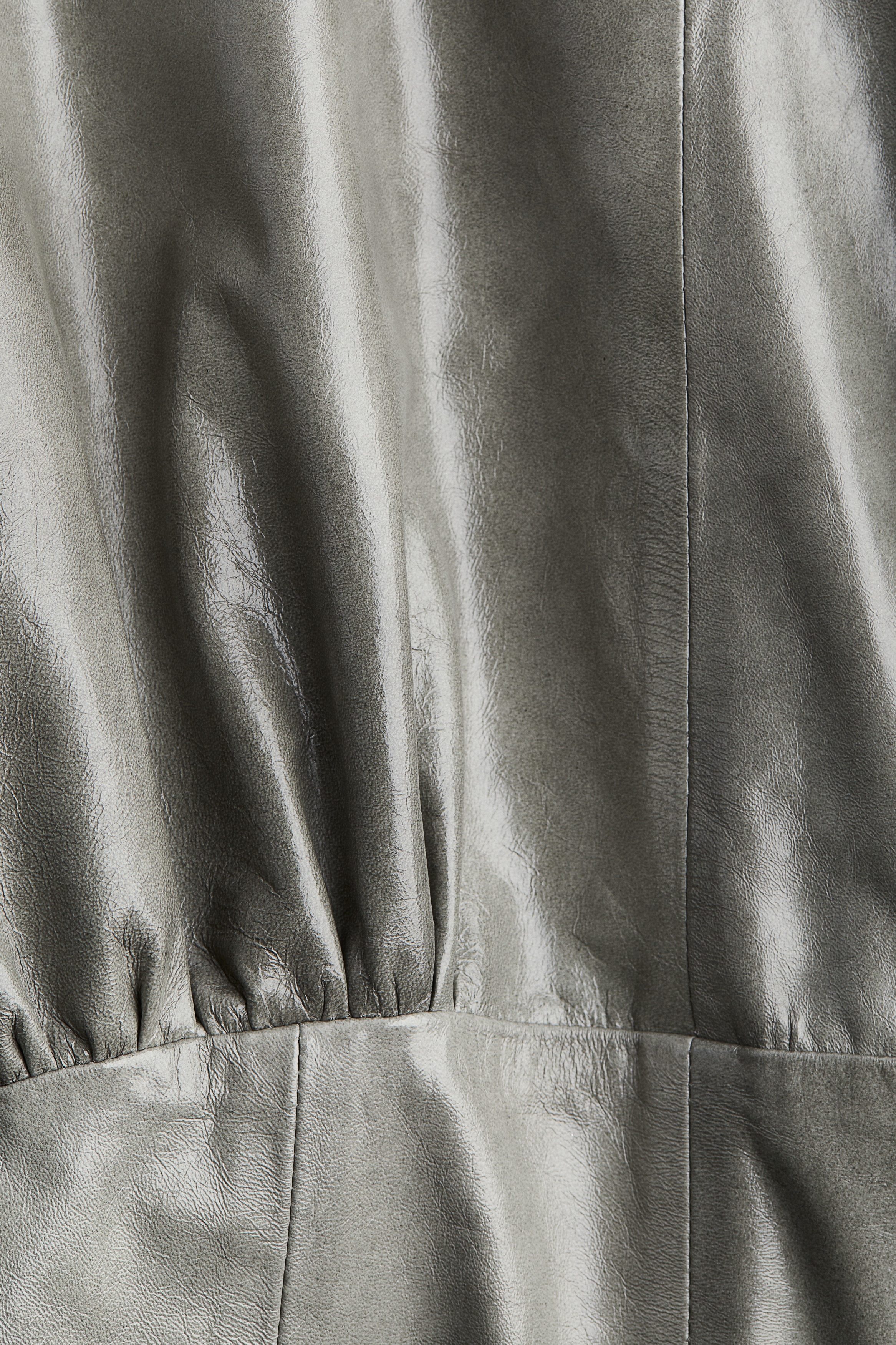 Women's Light gray Batwing-Sleeved Leather Dress | H&M US