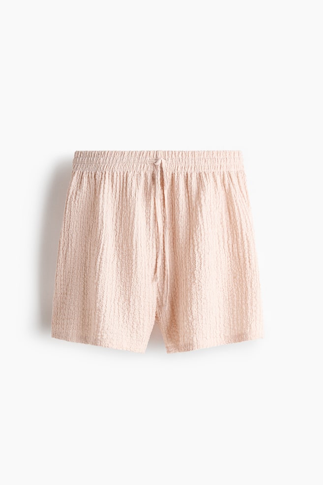 Textured Jersey Drawstring Shorts - Light beige/Dark brown/Black/Rust red - 1