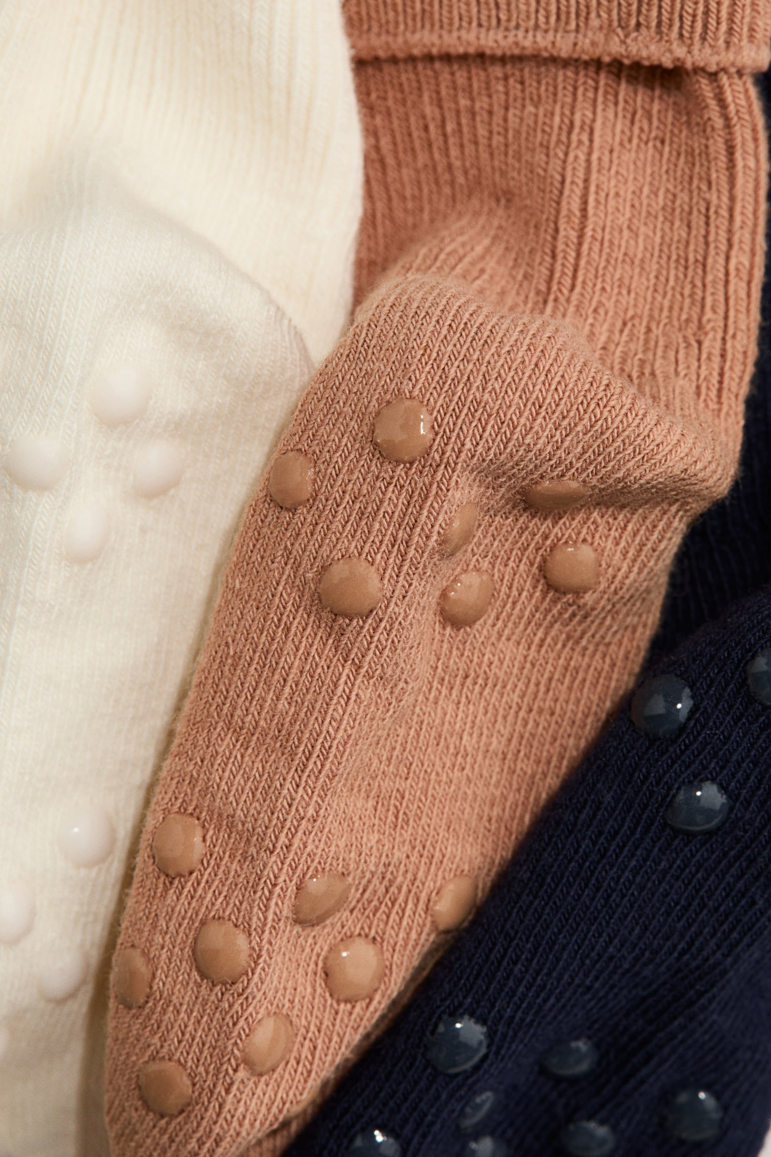 5-pack anti-slip socks - Blue/Light brown/Beige marl/Brown/White/Pink/White/Green/Dark grey/Dusty blue/Grey/Black/Dusty green/Cream/Dark grey - 3