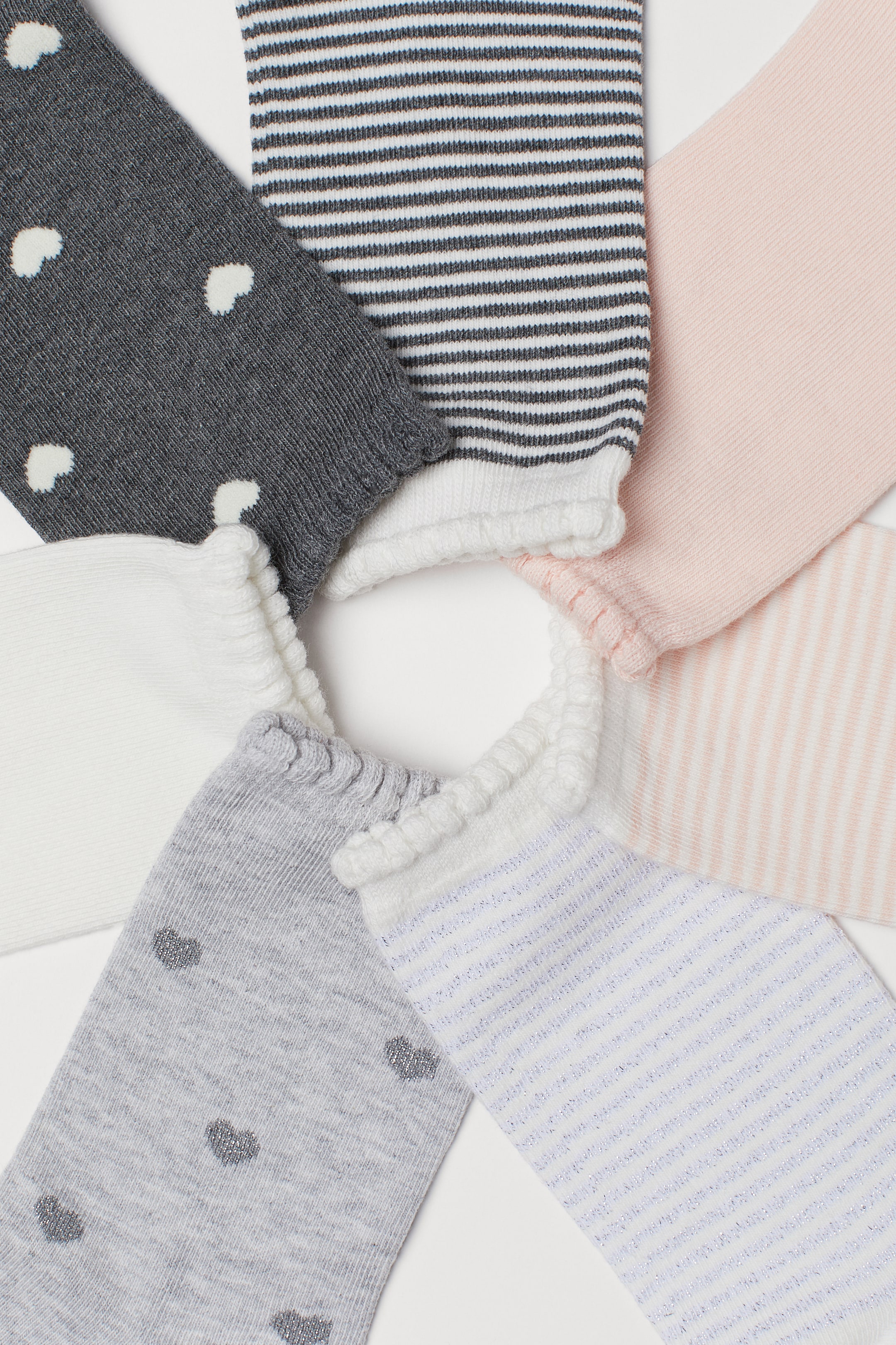 Größeres Bild ansehen: 7er-Pack Strümpfe - Hellgrau/Herzen - Kids | H&M DE 2