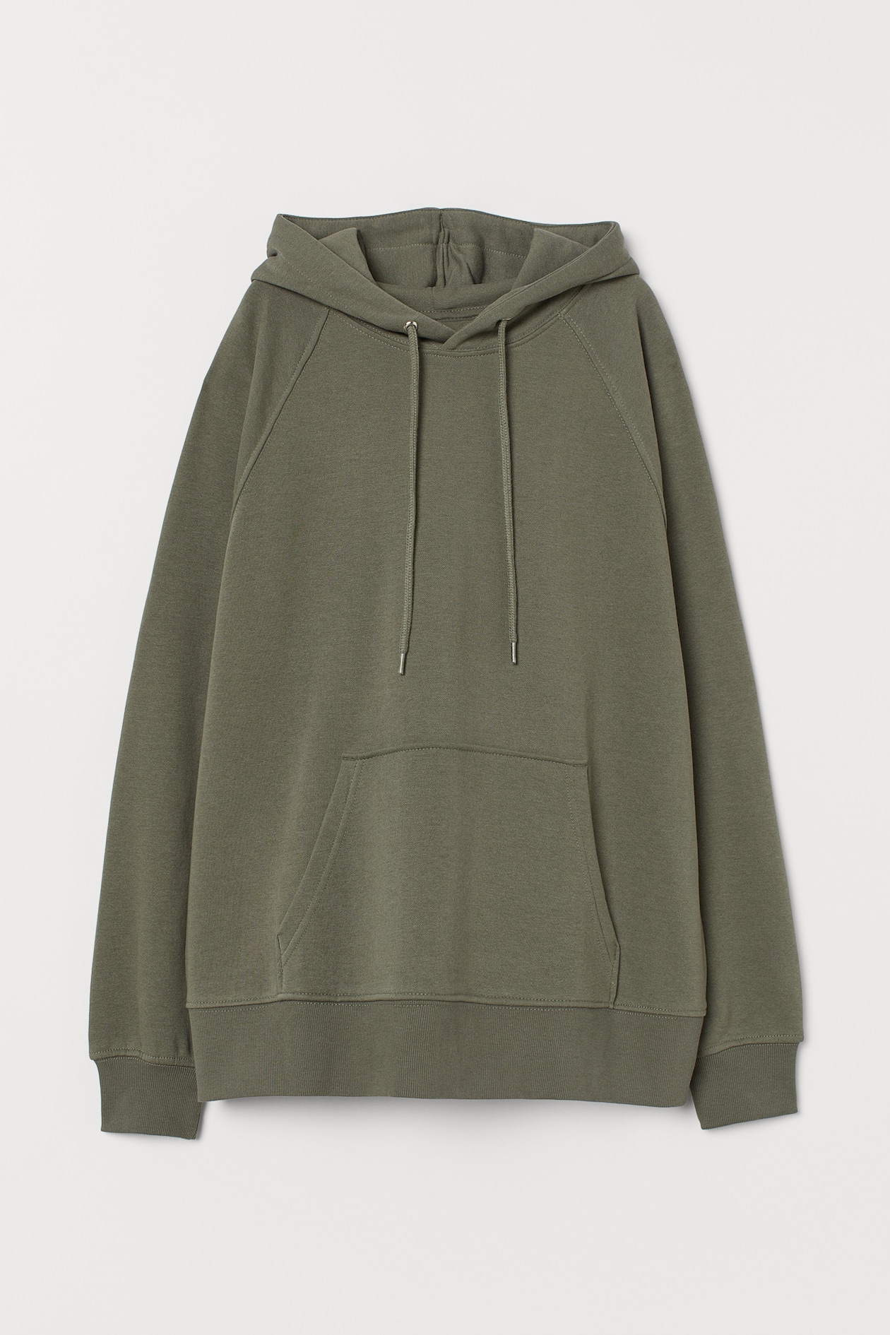 Hoodie - Long sleeve - Regular length - Khaki green - Ladies | H&M US