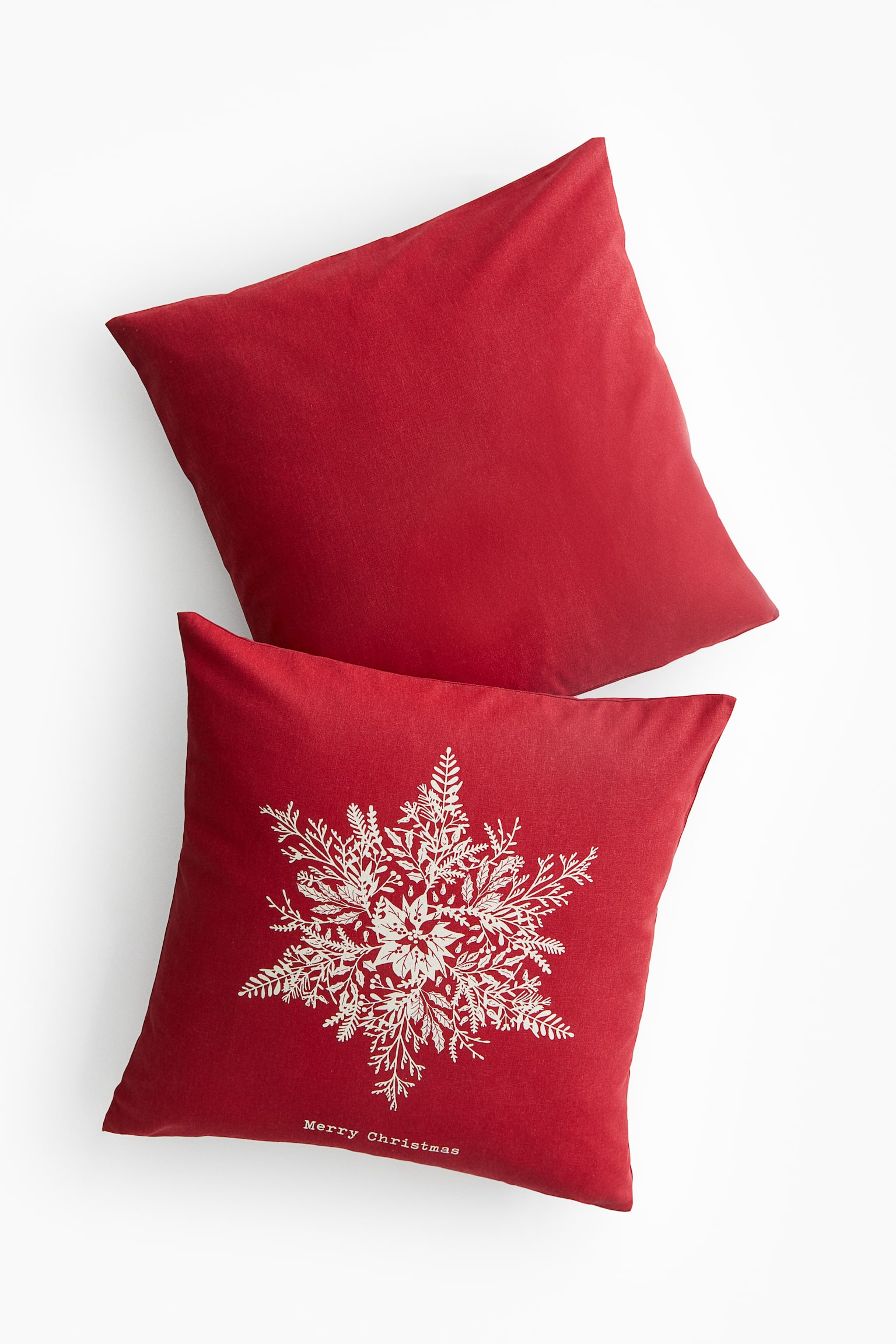 2-pack cotton cushion covers - Red/Merry Christmas/Black/Merry Christmas