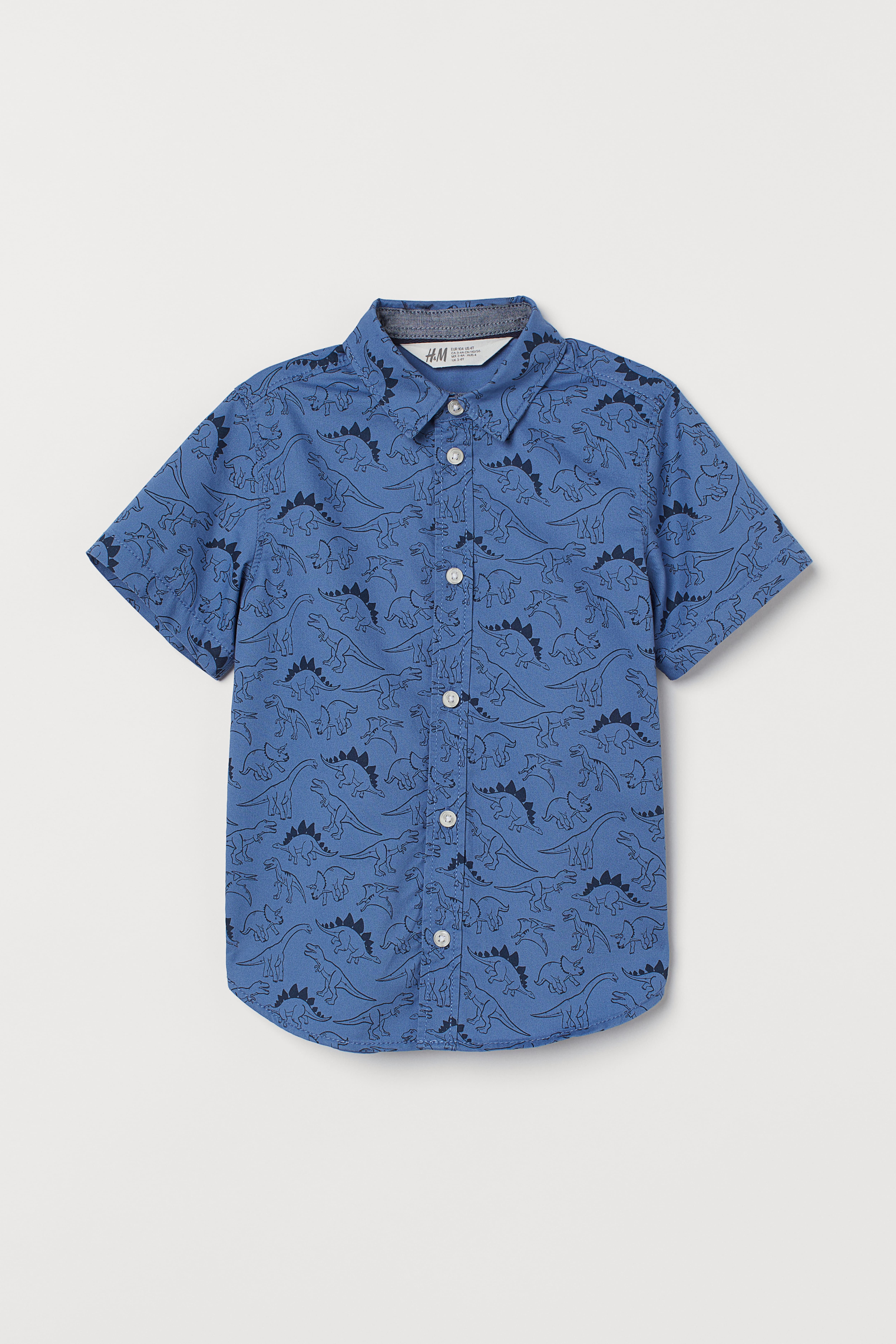 Cotton shirt Blue Dinosaurs Kids H M GB