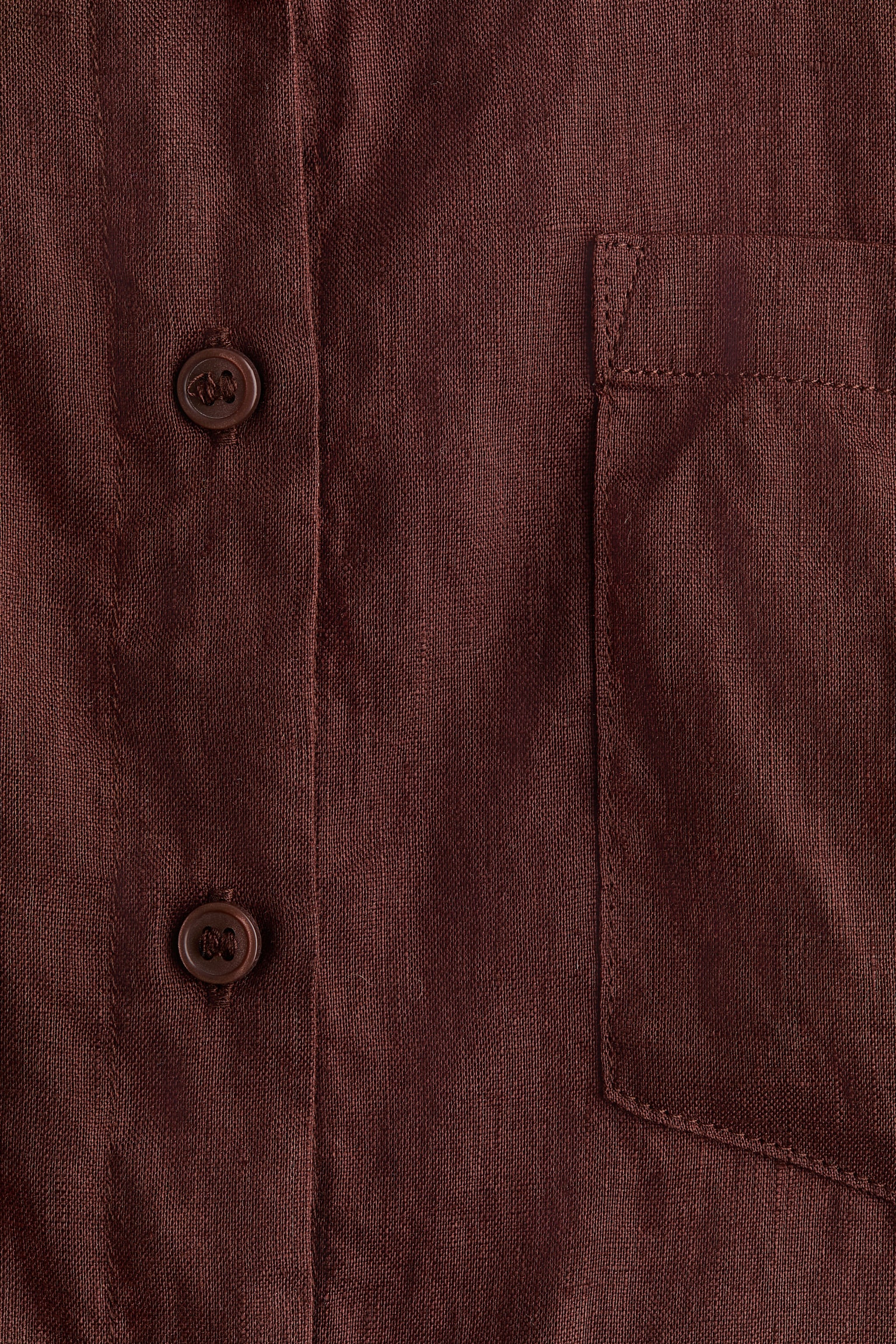 חולצת פשתן - חום כהה - 5