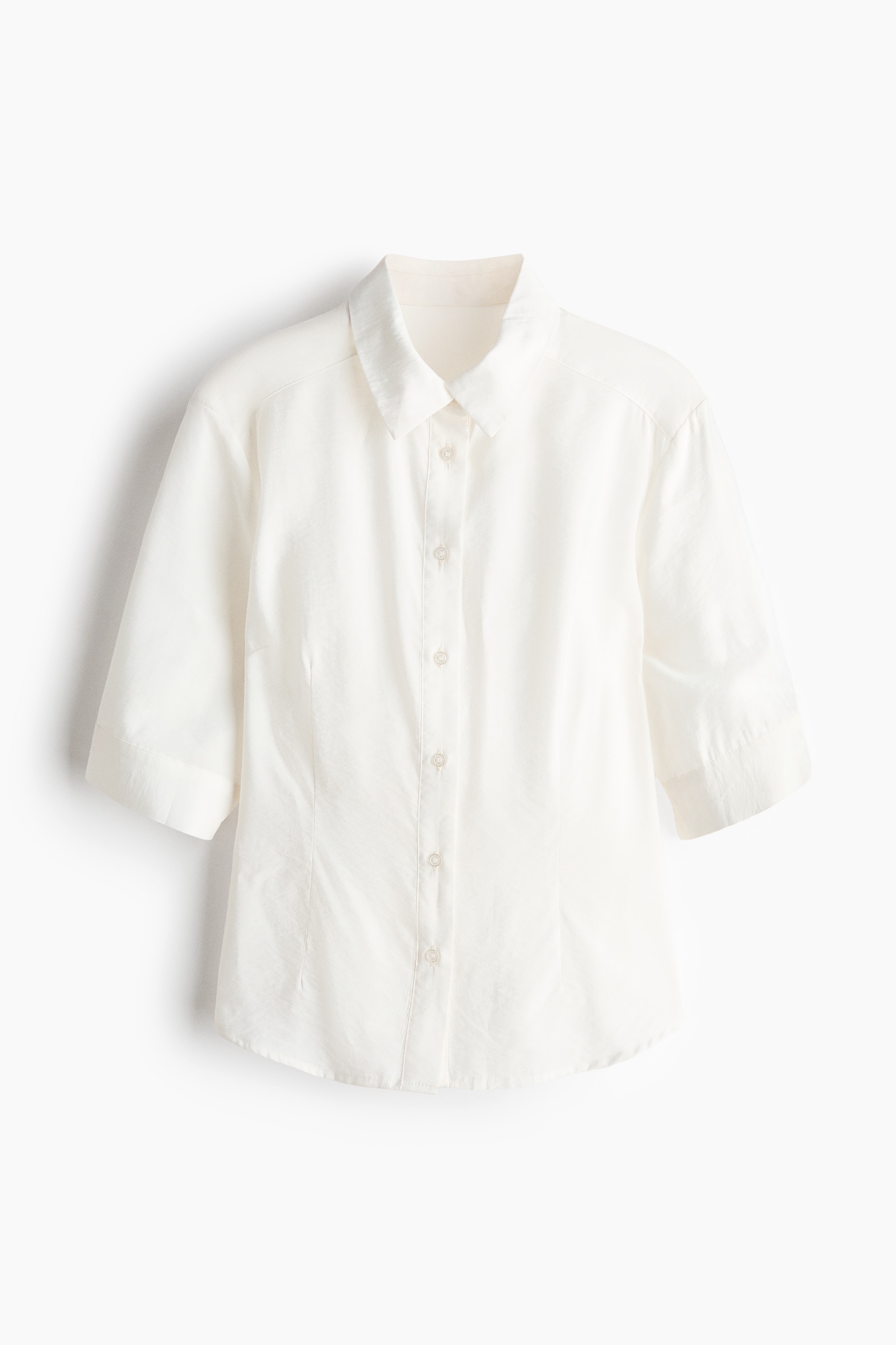 Áo sơ mi tay ngắn buộc dây sau lưng - White/Light blue/Pinstriped