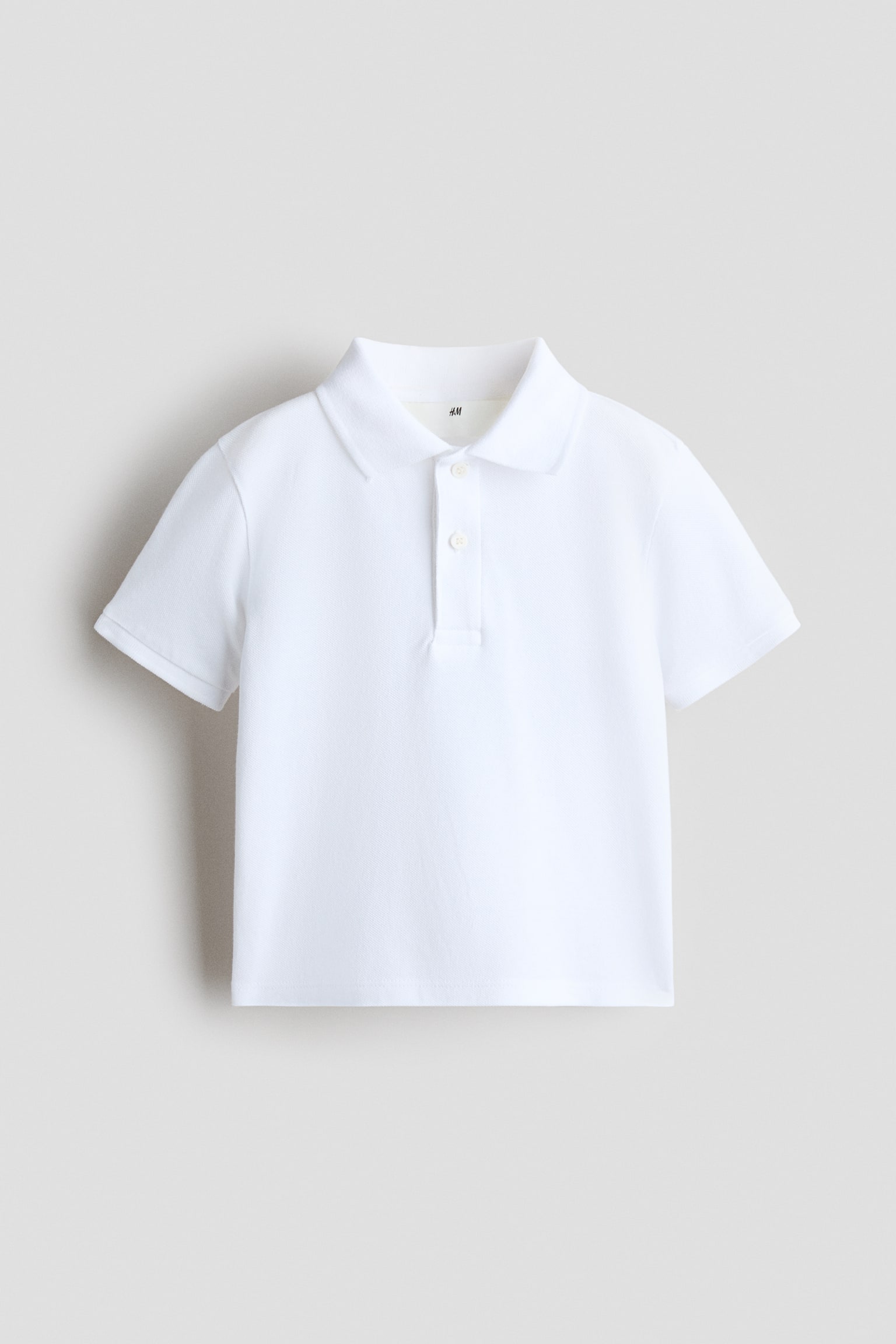 Tricou polo de școală din bumbac - Alb/Bleumarin - 1
