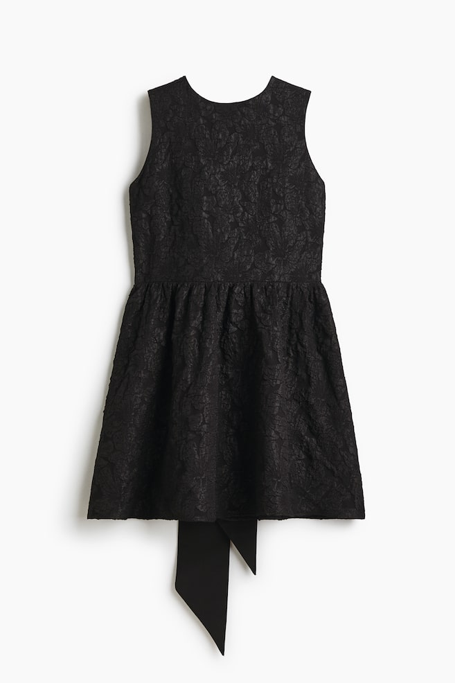 Robe avec nœud dans le dos - Noir/Rouge foncé - 1