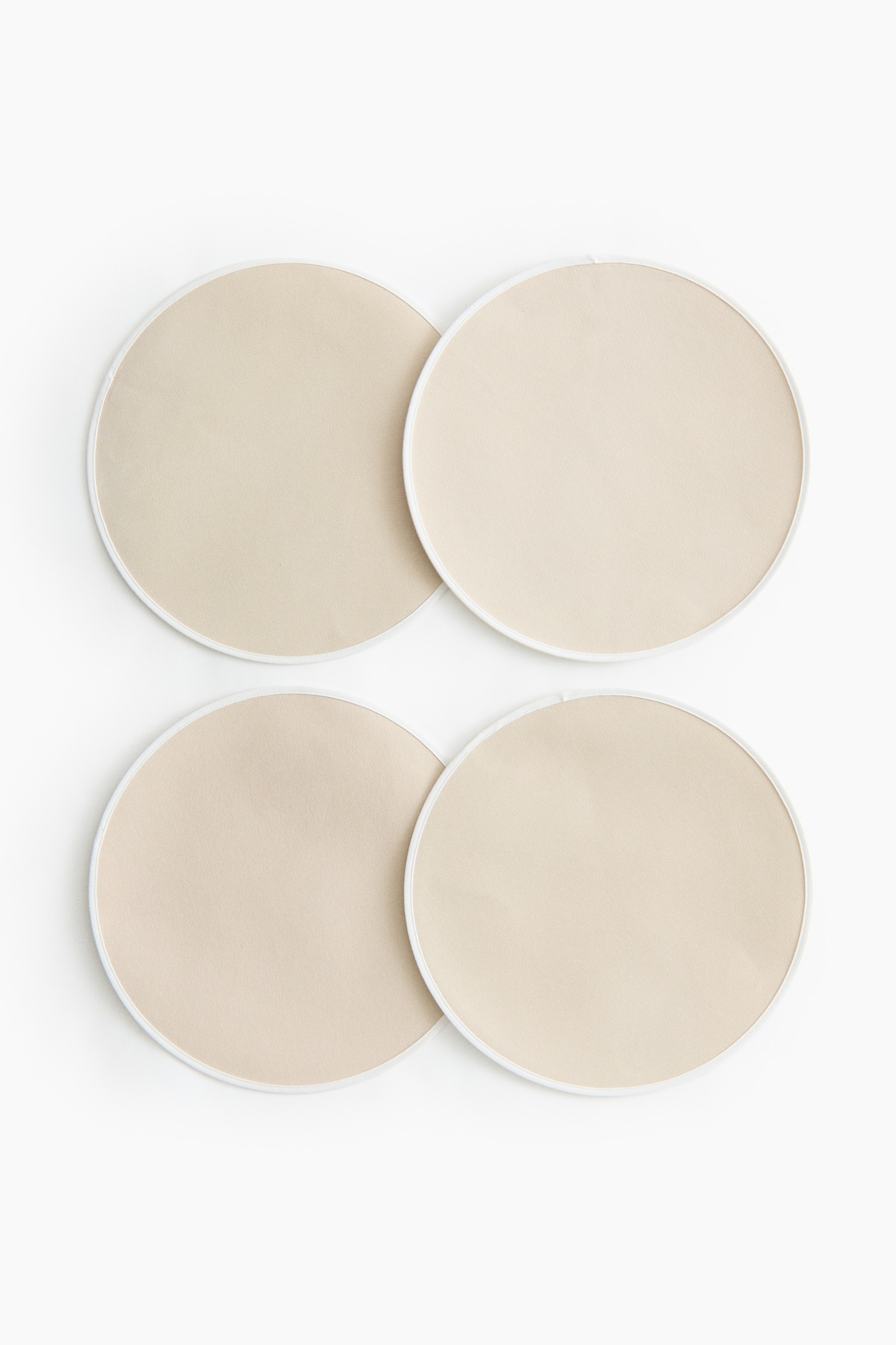4-Pack Water-Repellent Placemats - Light beige/Pink/Light khaki green