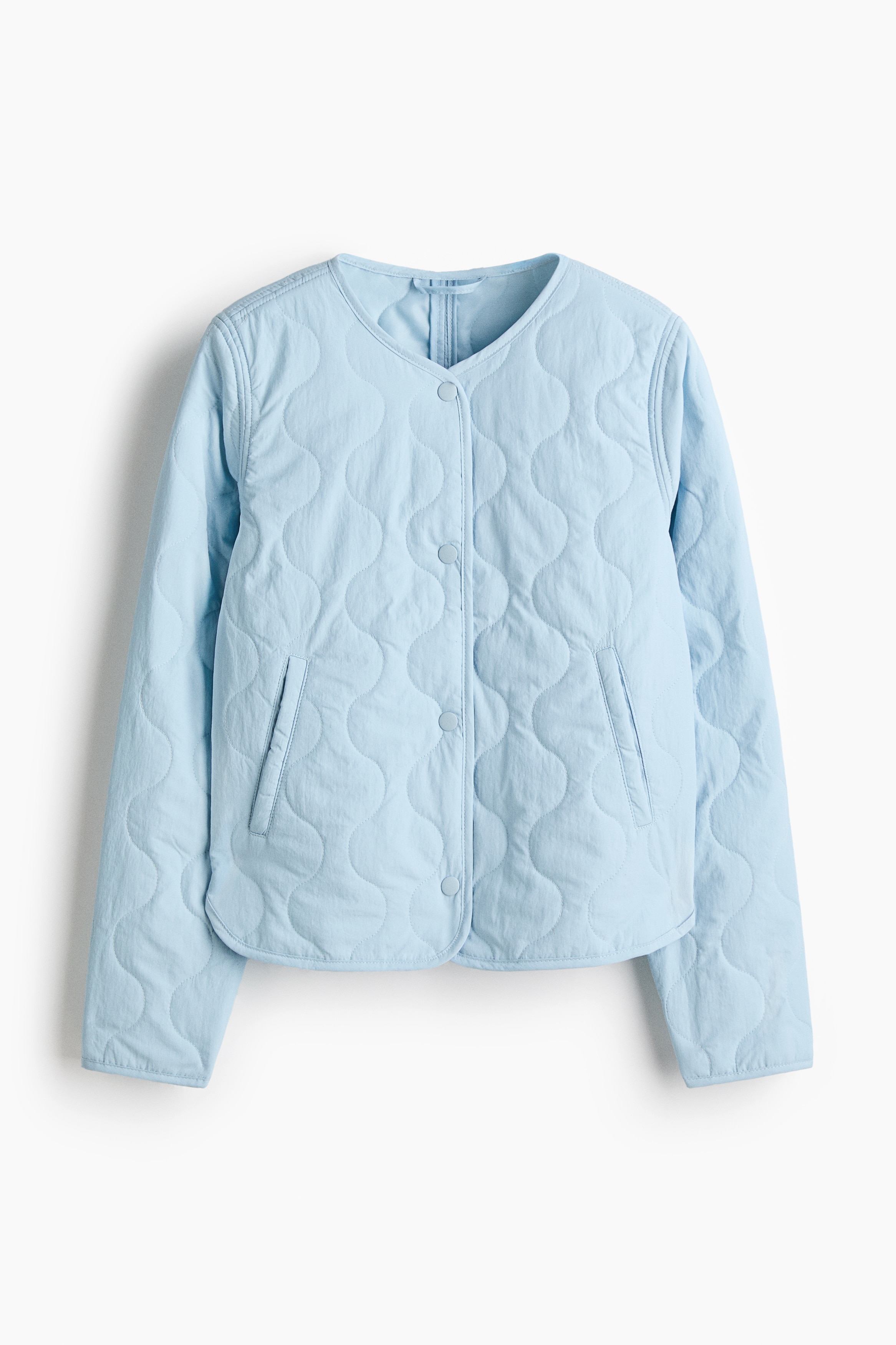 Veste matelassée en nylon - Bleu clair/Marron foncé/Rose poudré