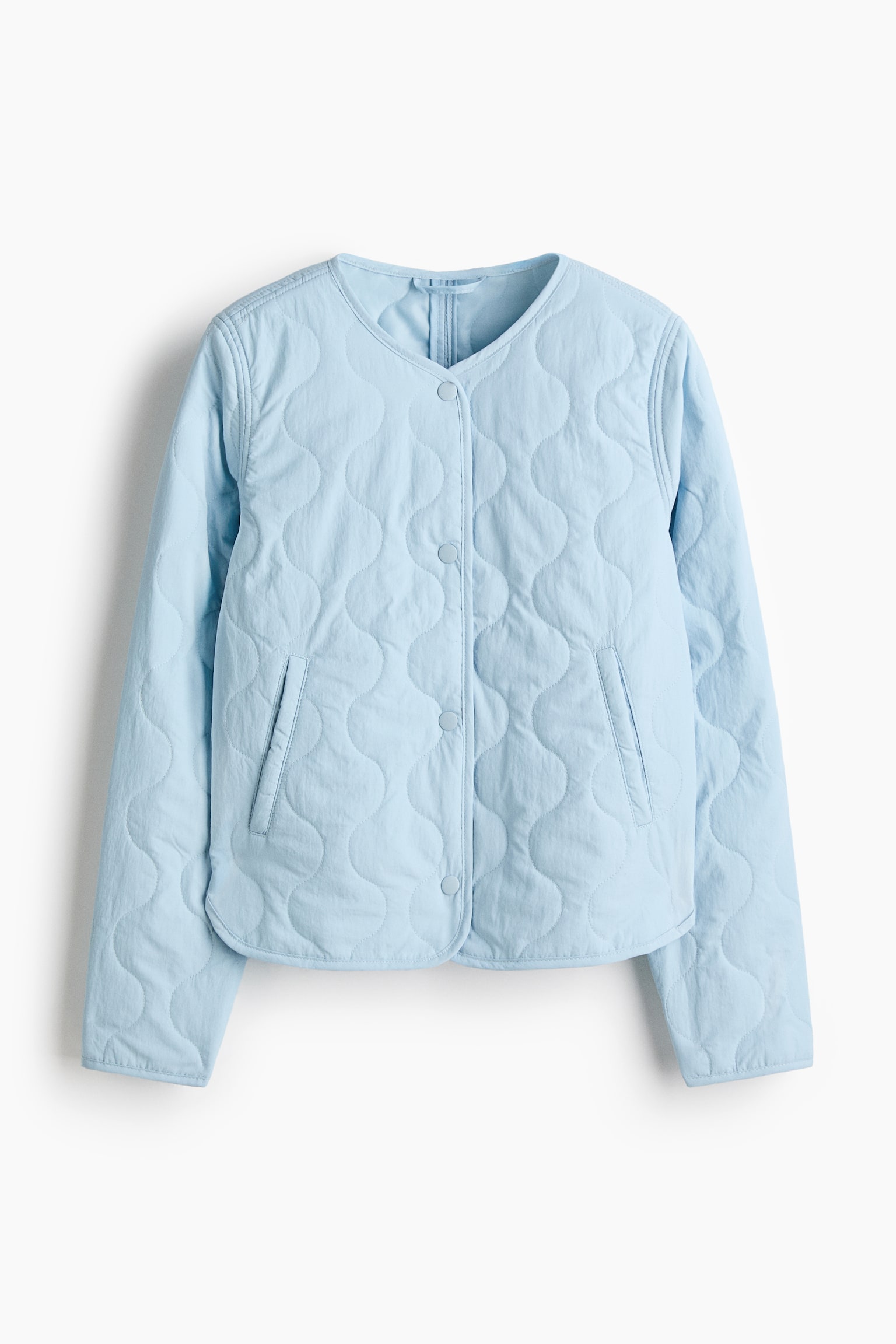 Женская куртка H&M Quilted Nylon, цвет: Светлый синий — фото 1