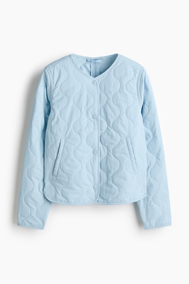 Gesteppte Nylonjacke - Hellblau/Puderrosa - 1
