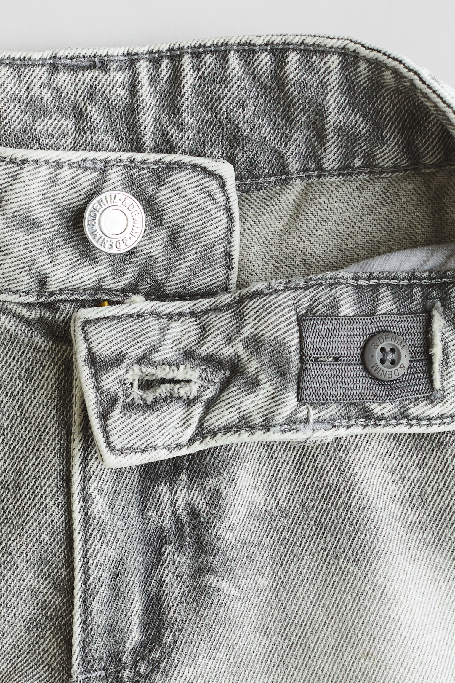 Relaxed Fit Denim shorts-Light grey - 4