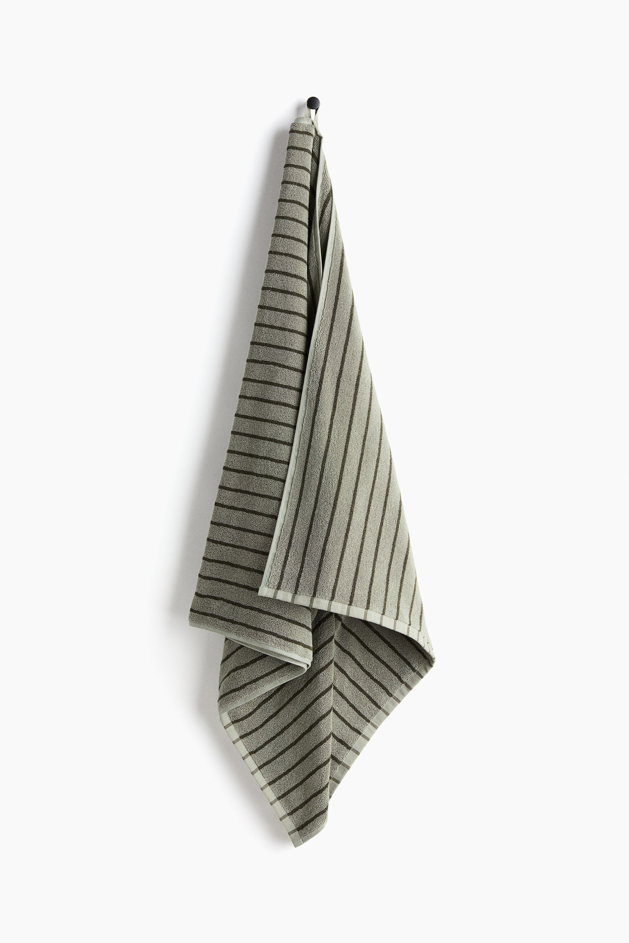 View larger image: Striped bath towel - Sage green/Black striped - Home All | H&M IN 1