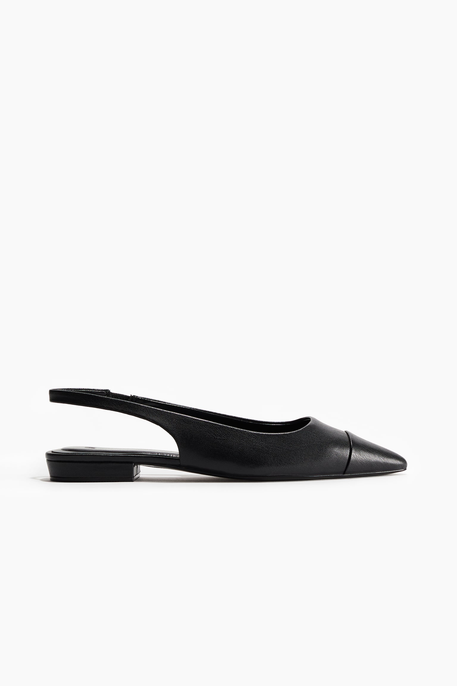 Pointed slingbacks - Black/Light beige - 1