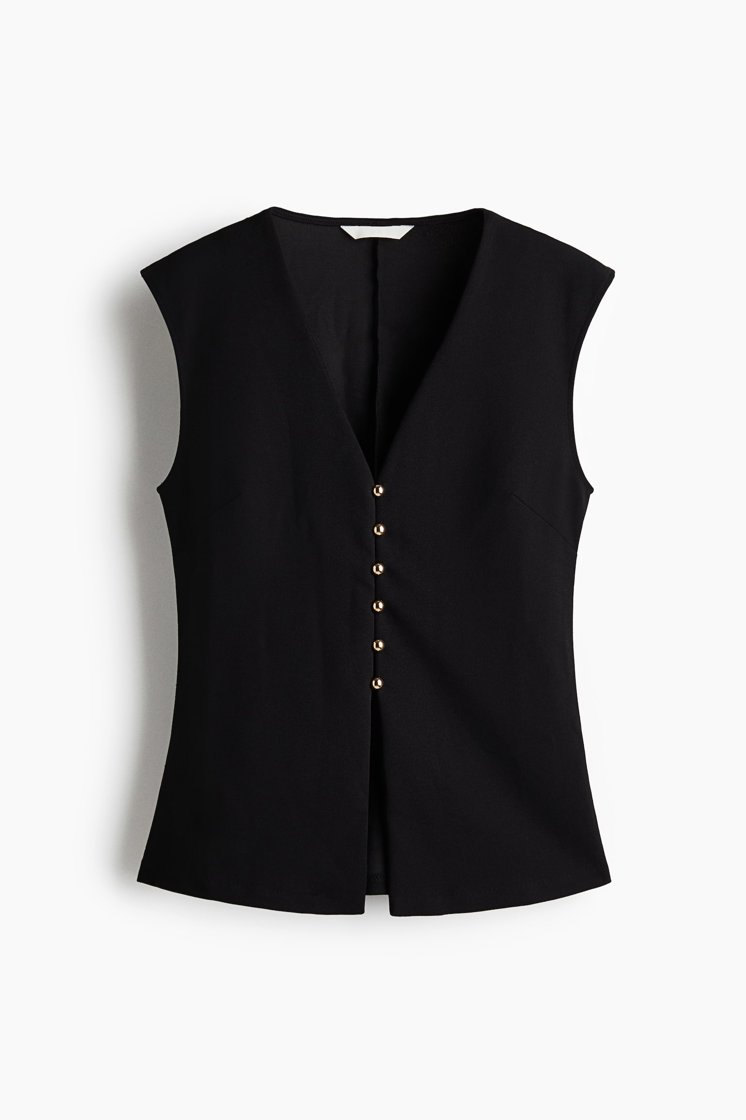 Женский топ H&M Ponte di Roma waistcoat, цвет: Чёрный — фото 1