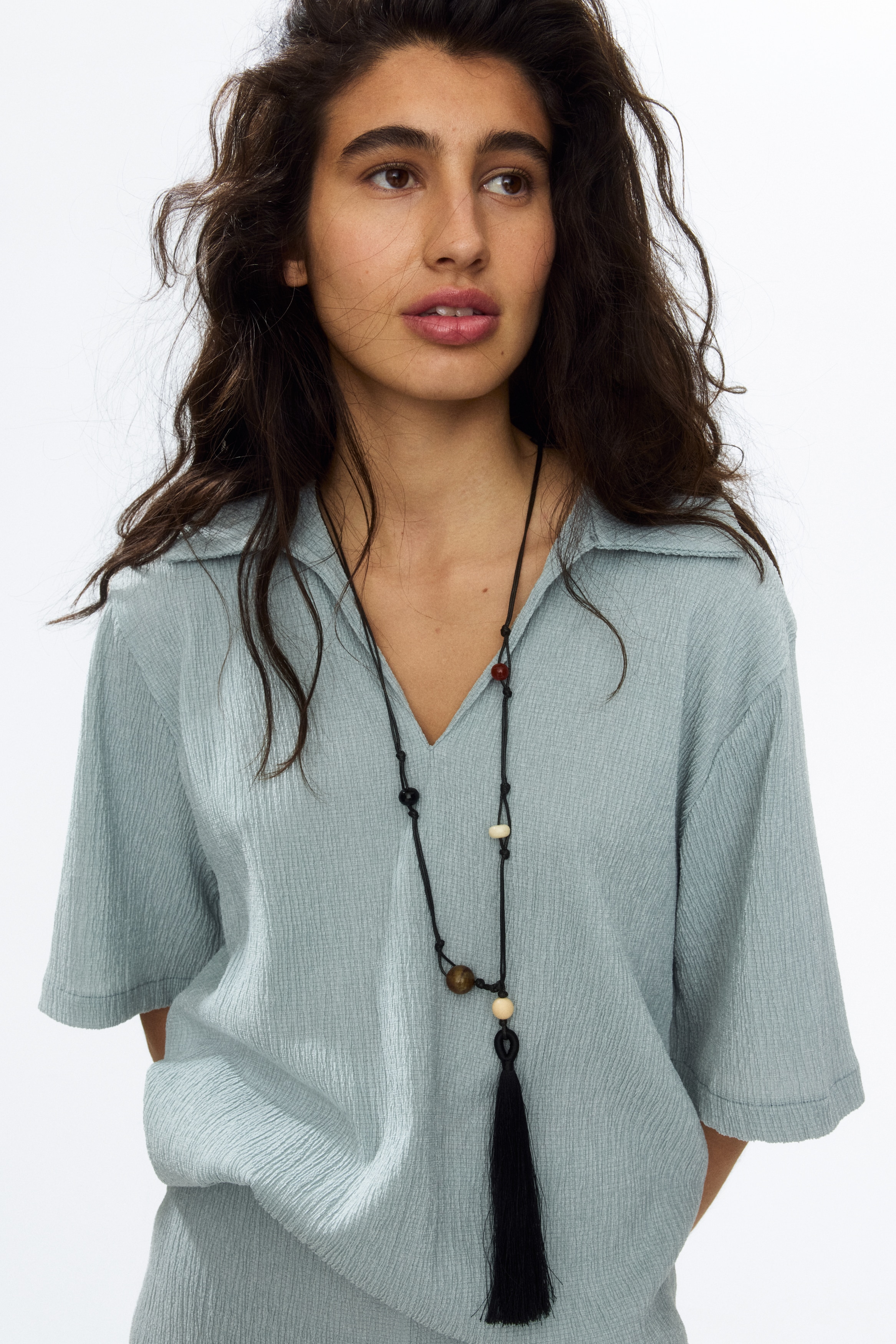 Crinkled Polo Shirt