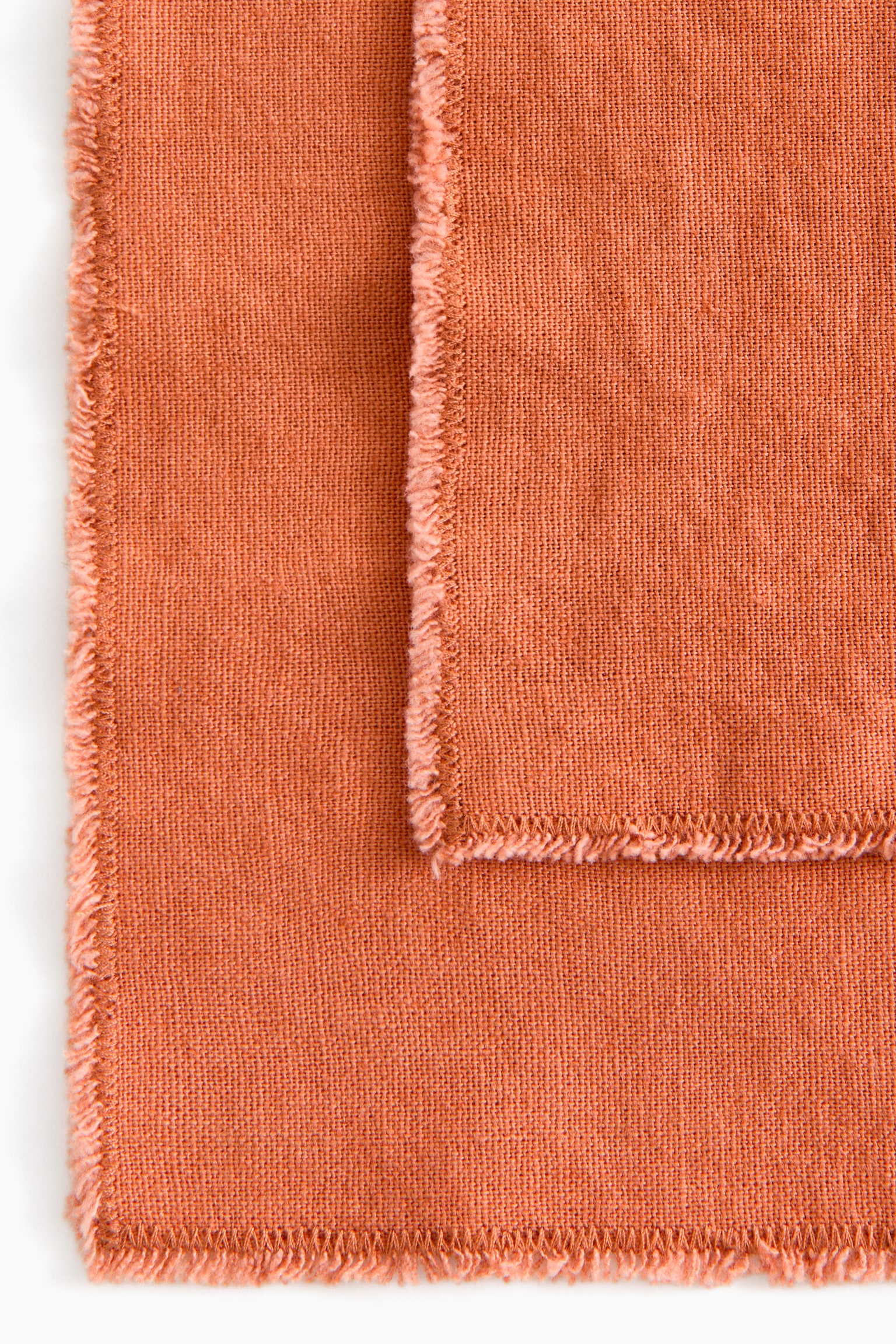2-pack linen-blend place mats - Orange/Light beige - 3