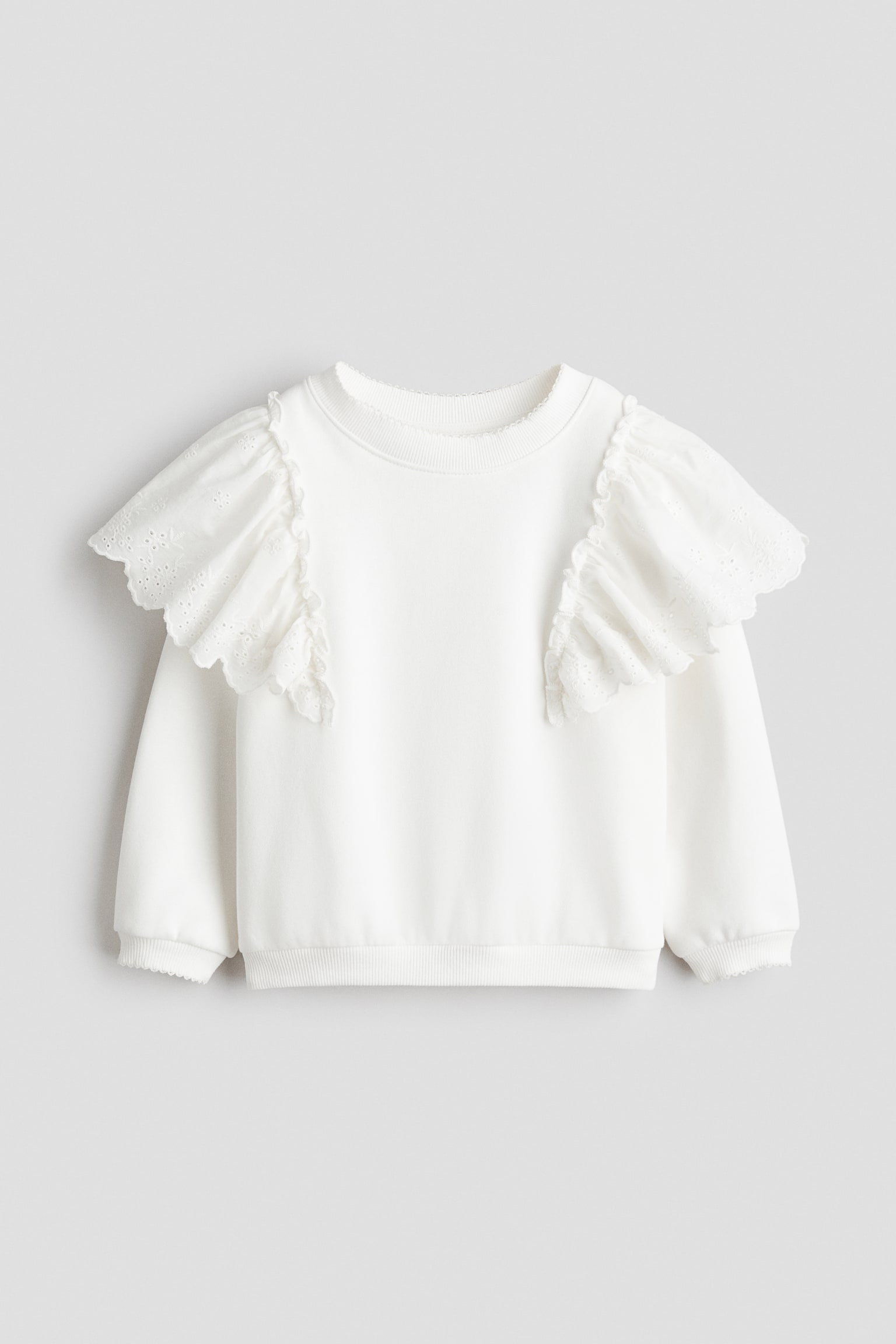 Детская толстовка H&M Ruffle-Trimmed, цвет: Белый — фото 1