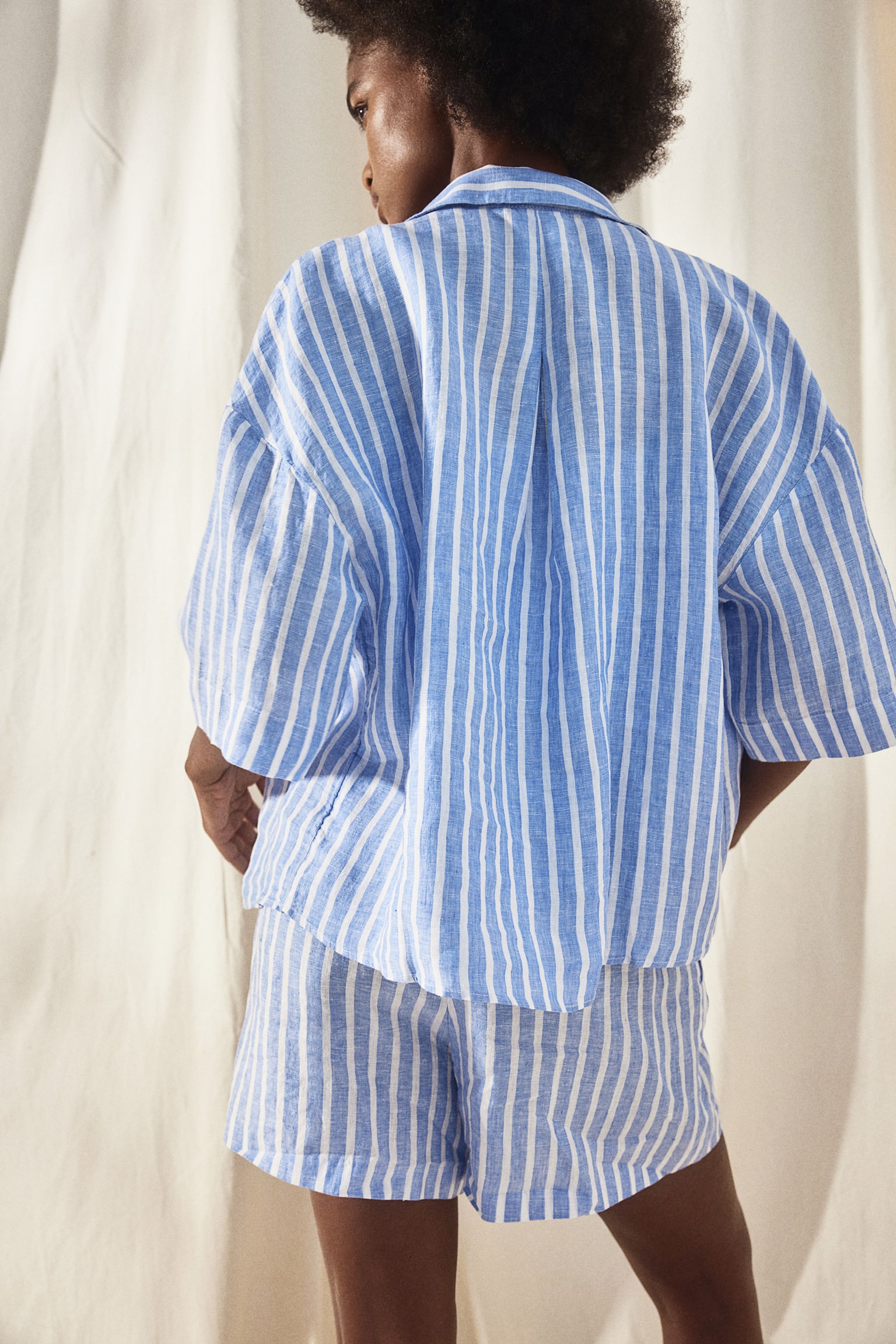 Linen shirt - Blue/Striped - 4