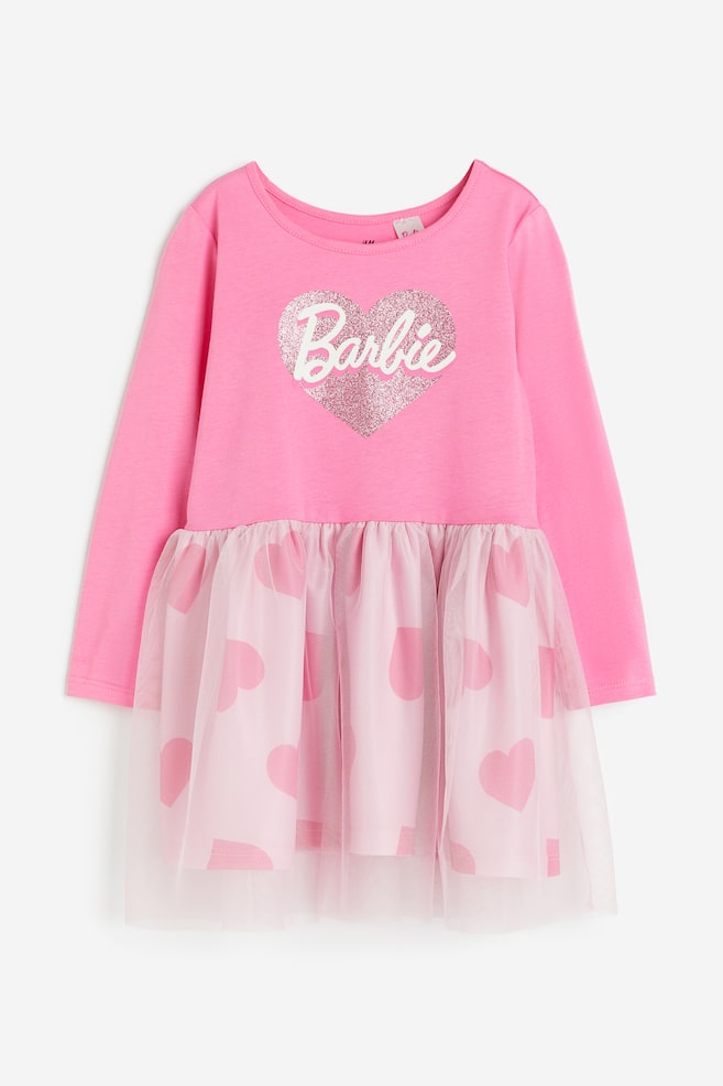 Tulle-skirt jersey dress - Pink/Barbie/Light pink/Care Bears/Light blue/Frozen/Navy blue/Frozen/dc - 1