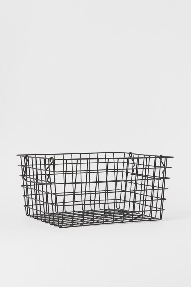 Metal storage basket - Black - 1