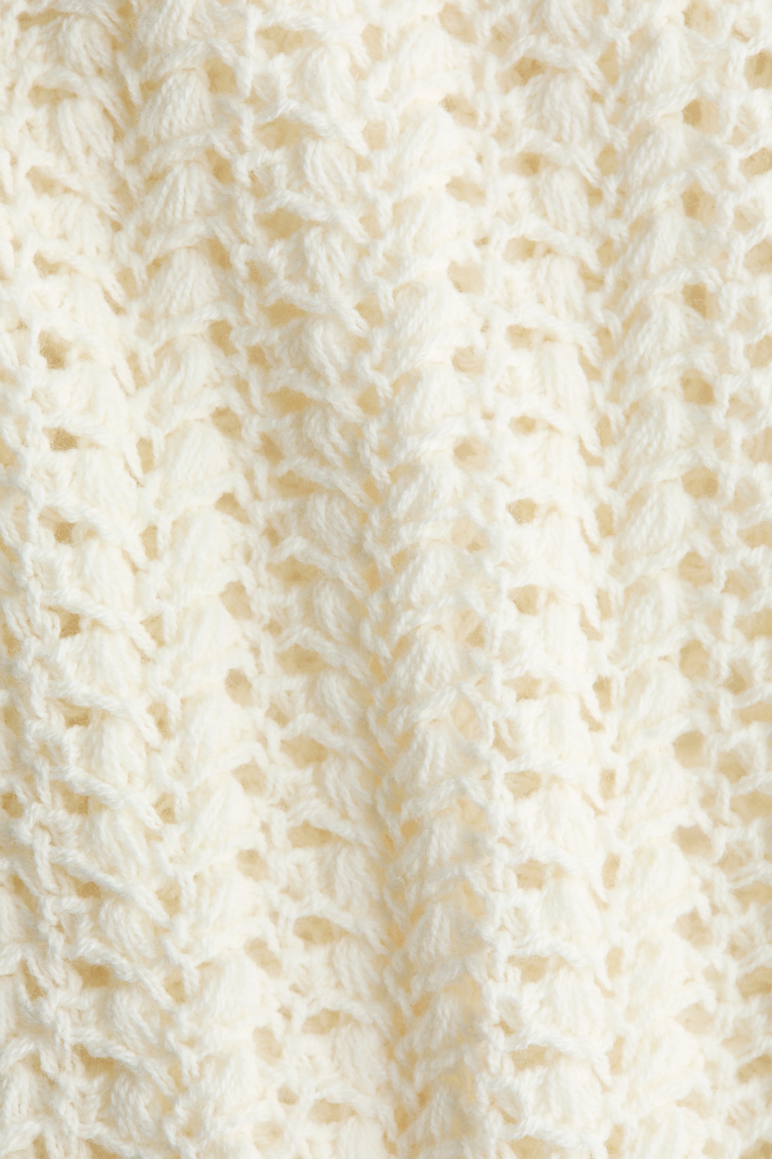 Crochet-look beach top - White/Dark brown - 4