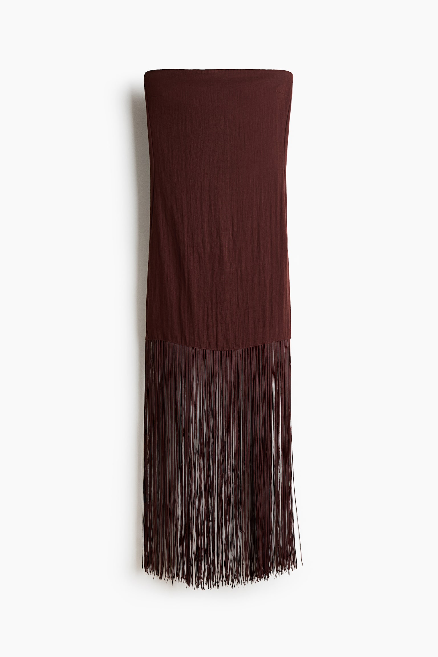 Fringed bandeau dress - Dark brown - 1