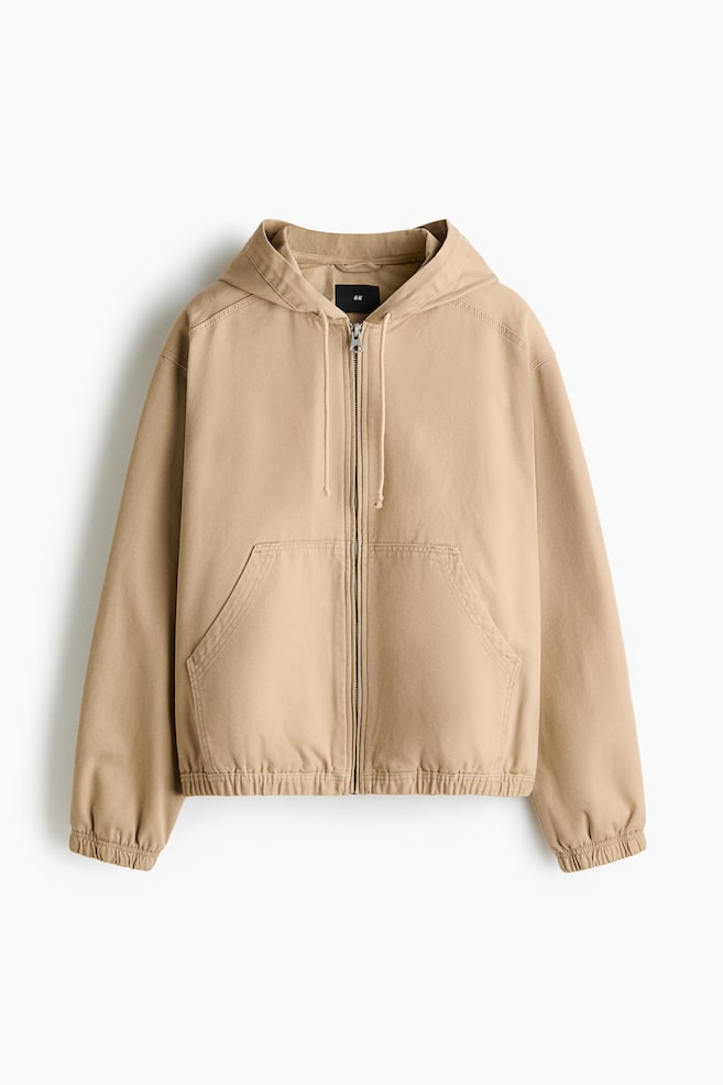 Hooded Workwear Jacket - Beige/Dark denim blue/Dark gray - 1